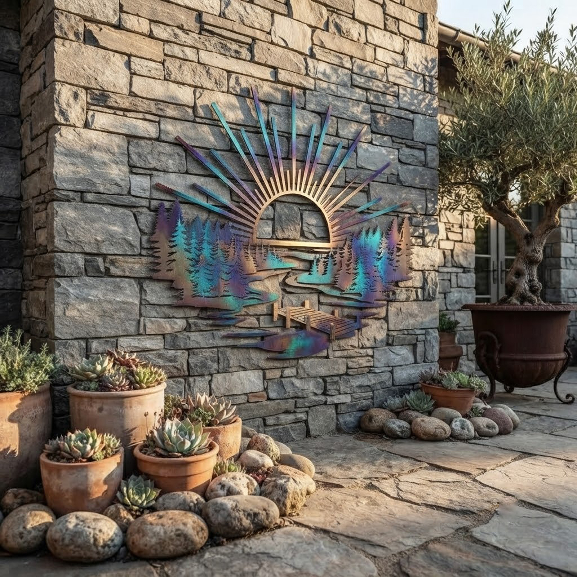 Forest Lake Sunset Metal Wall Art - product view 2