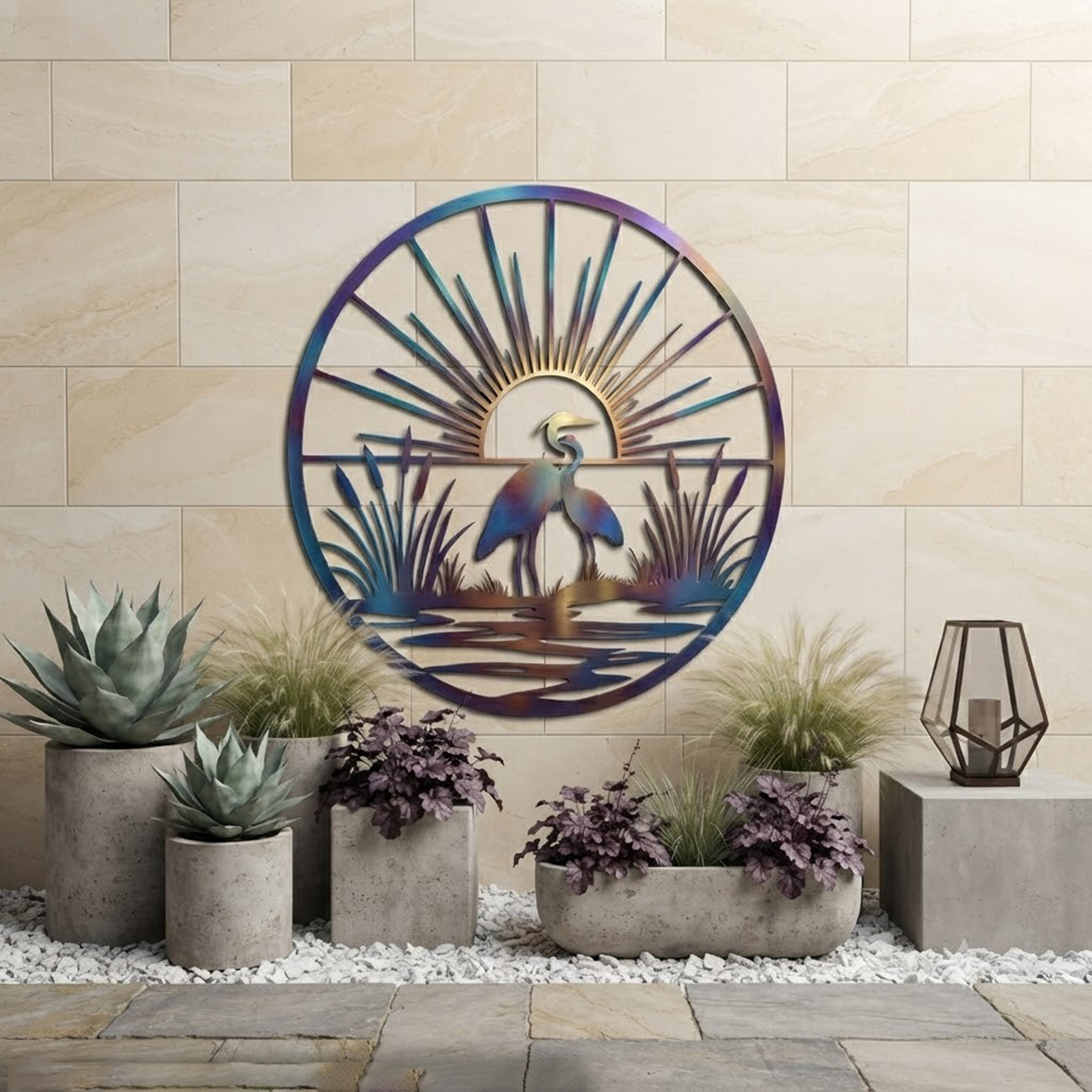 Great Blue Heron Metal Wall Art - product view 3