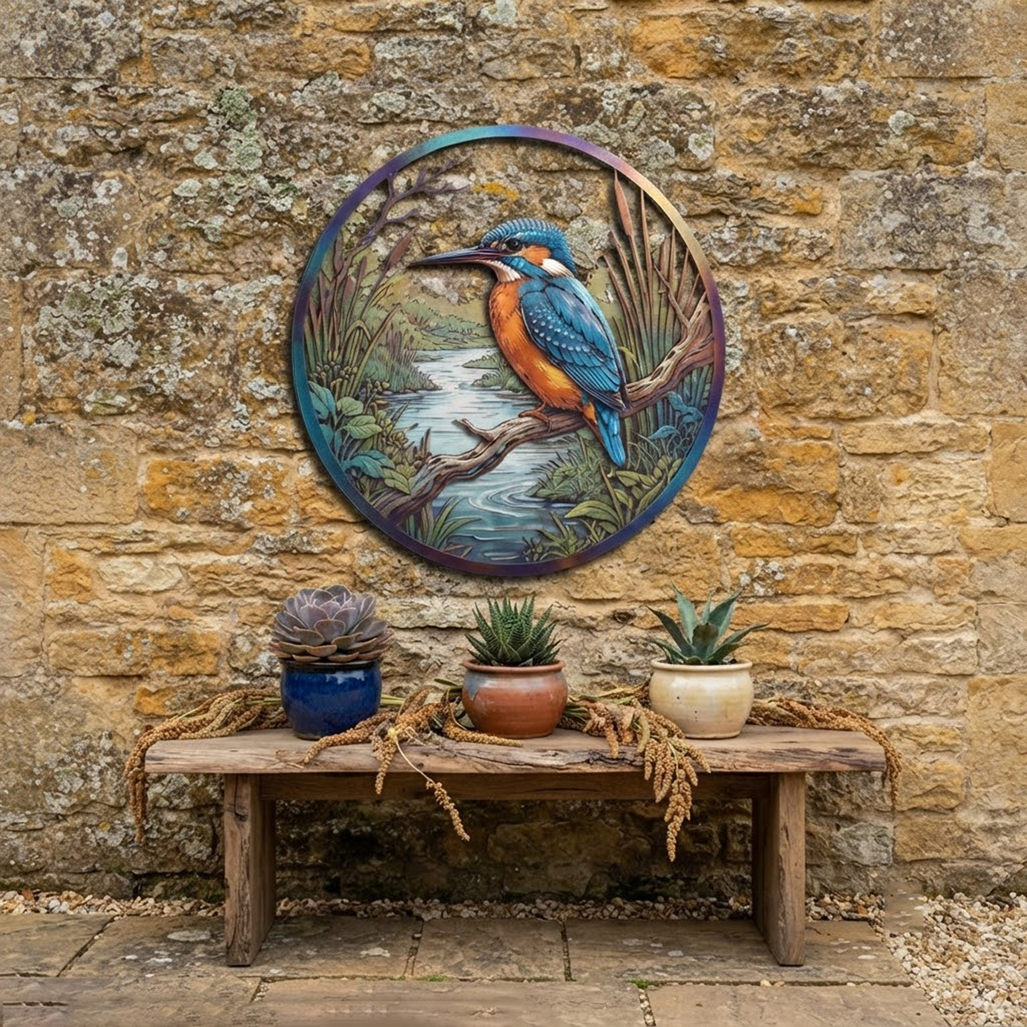 Kingfisher Metal Wall Art - product view 2