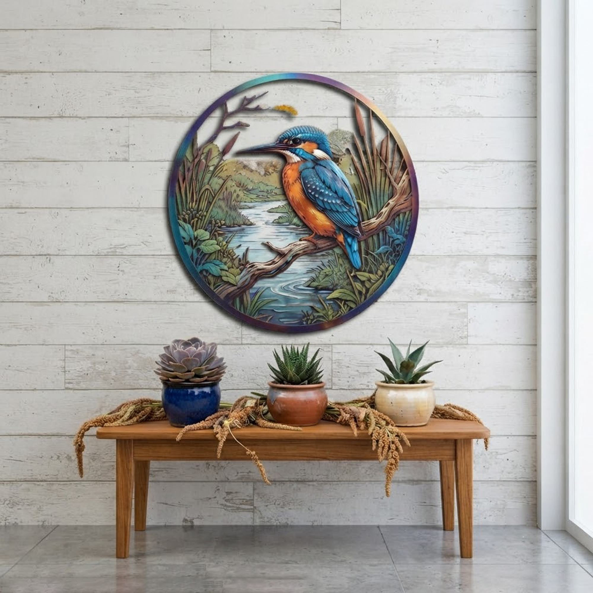 Kingfisher Metal Wall Art - product view 3