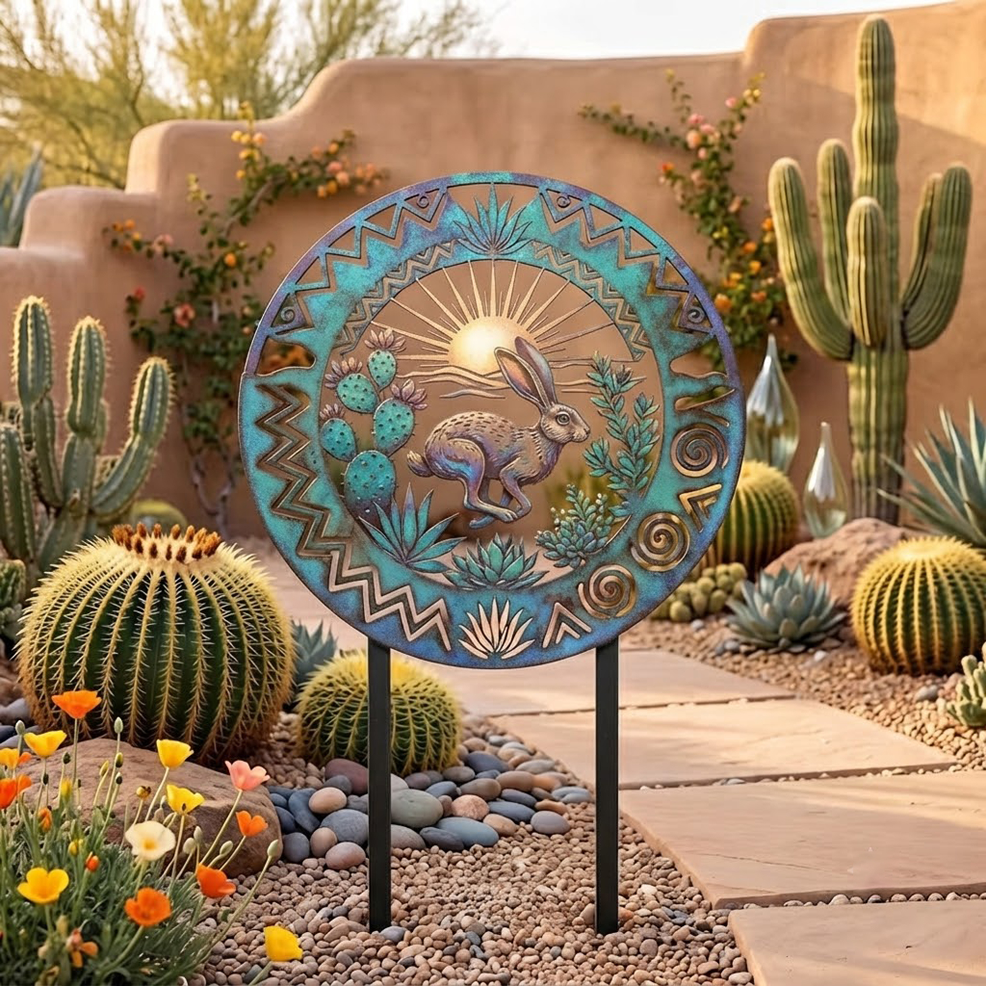 Desert Jackrabbit Garden Stake
