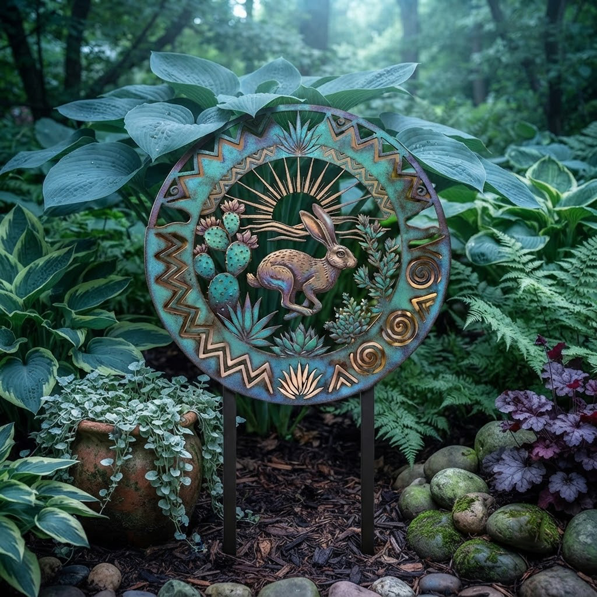 Desert Jackrabbit Garden Stake - product view 3
