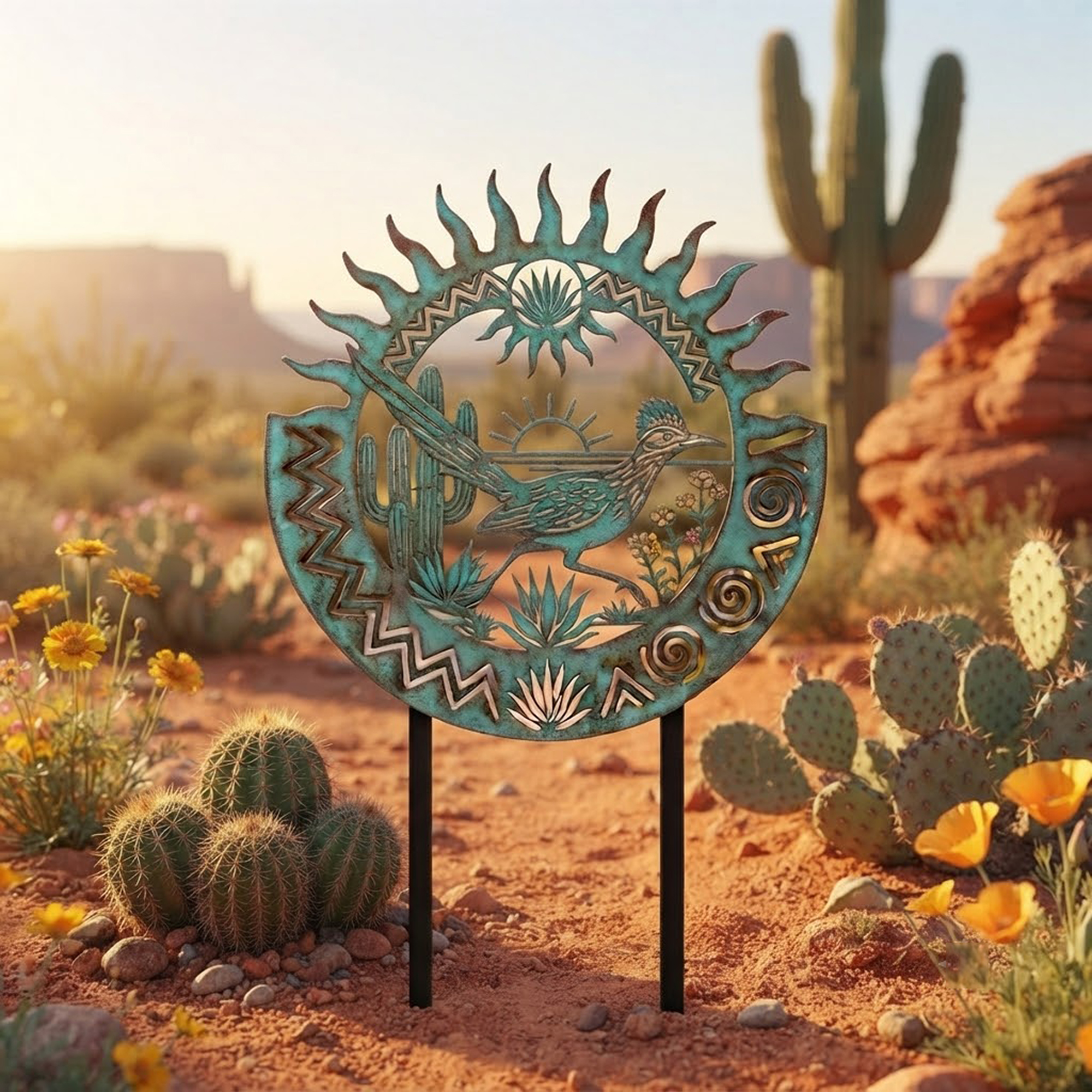 Roadrunner Garden Stake - product view 3