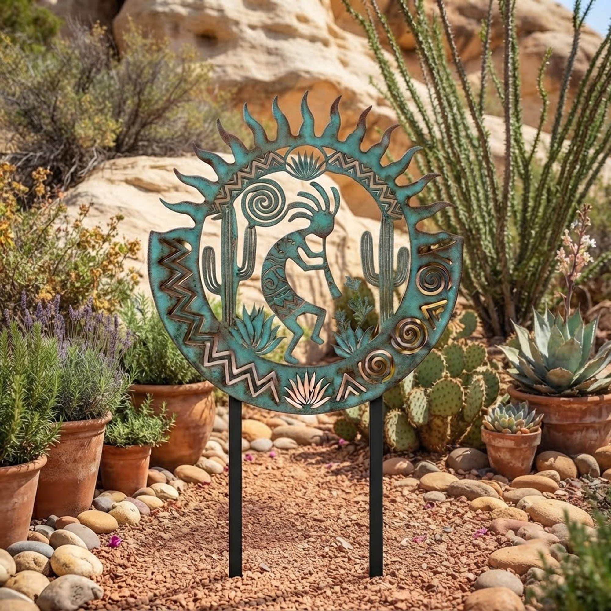 Kokopelli Garden Stake - product view 3