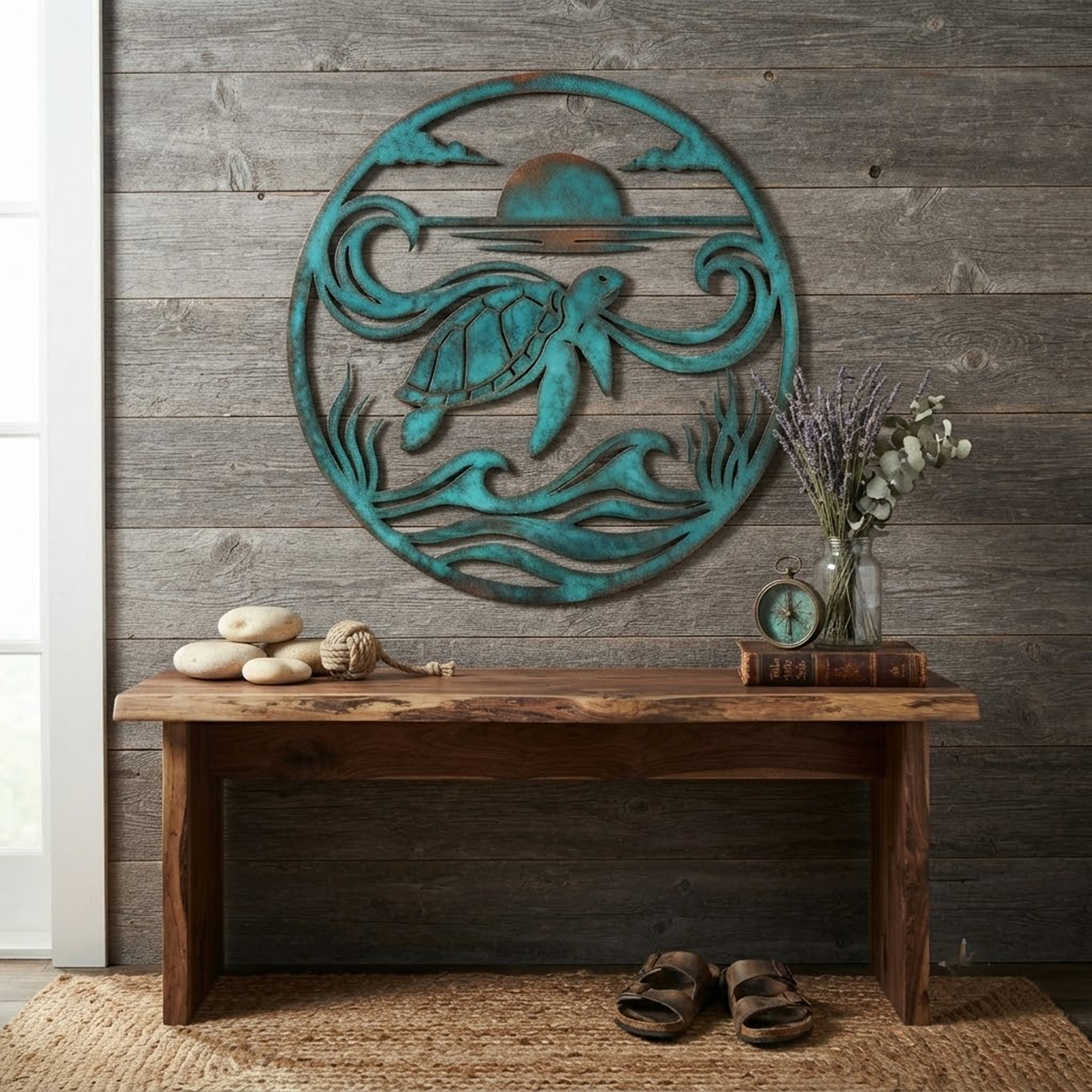 Sea Turtle Metal Wall Art - product view 2