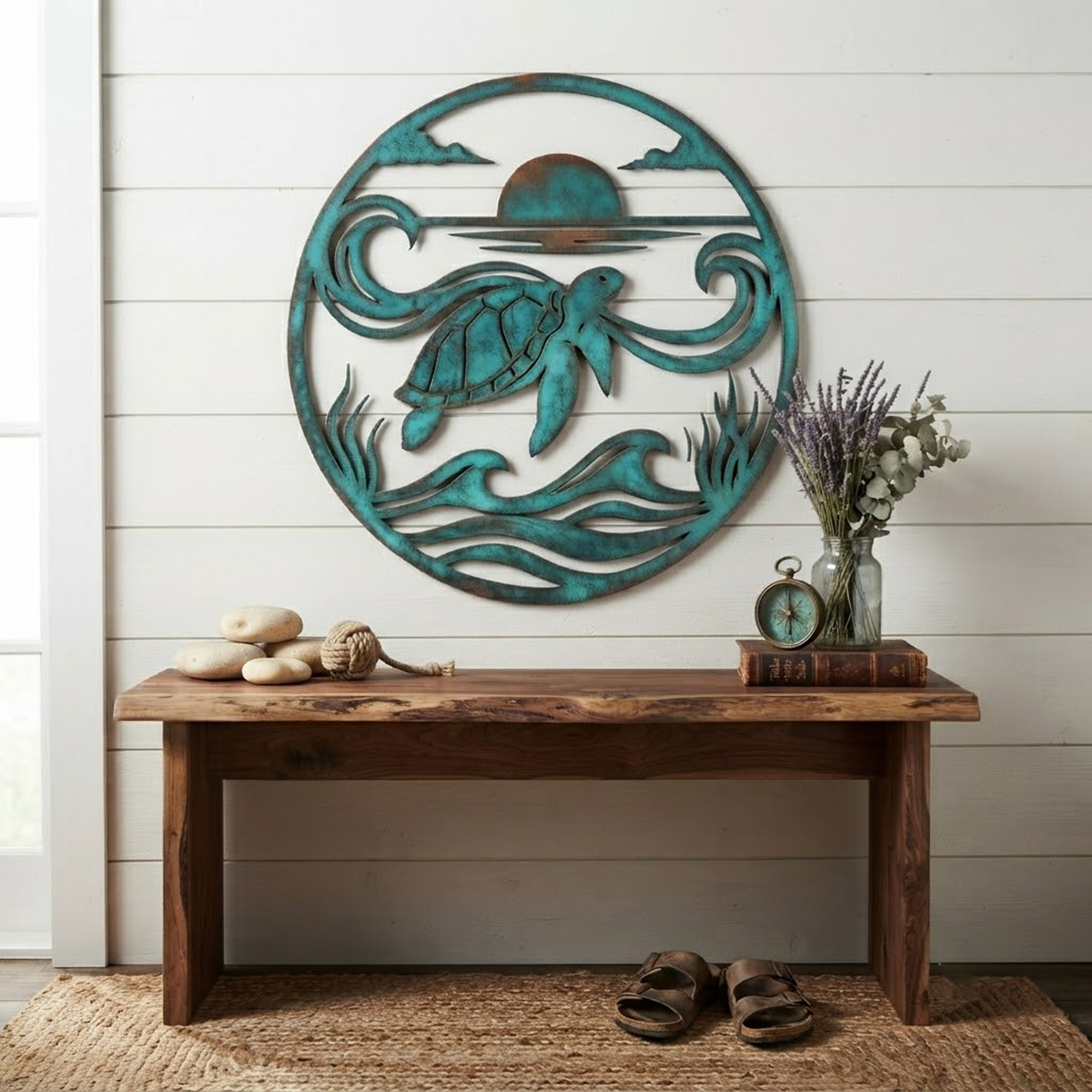 Sea Turtle Metal Wall Art - product view 3