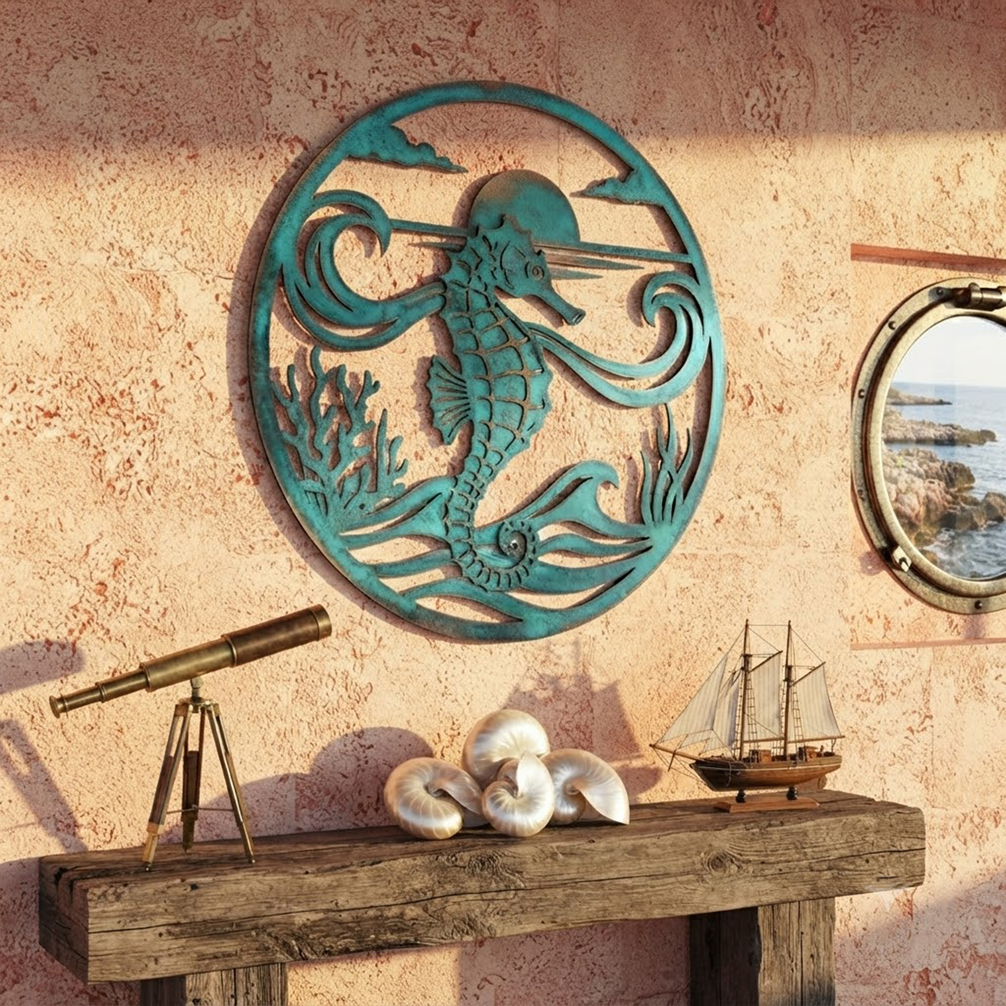 Seahorse Metal Wall Art