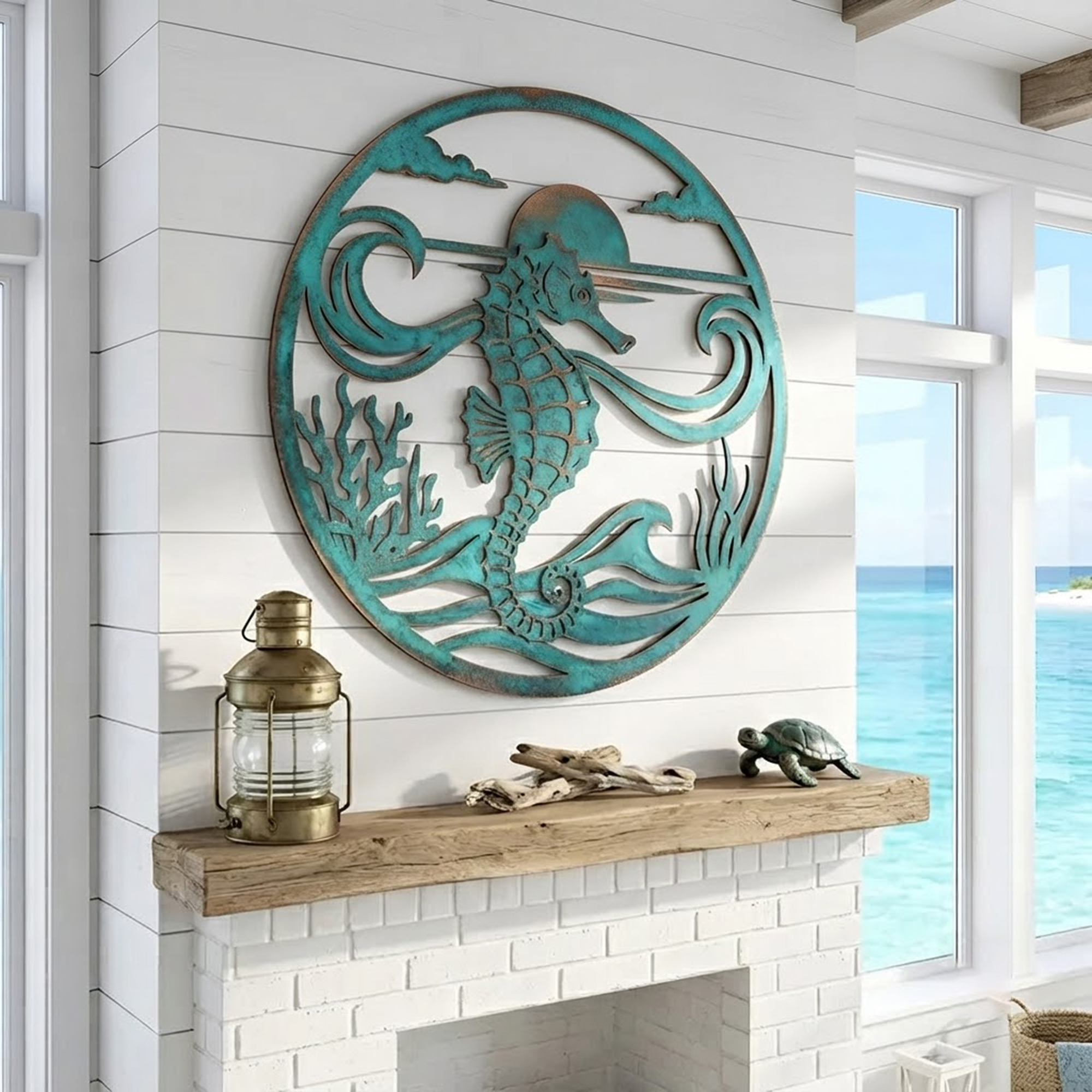 Seahorse Metal Wall Art - product view 3