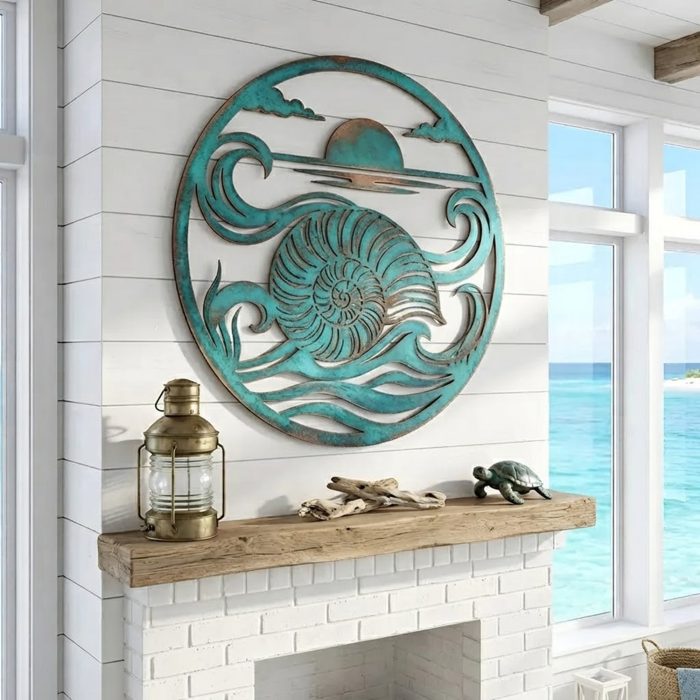 Nautilus Shell Metal Wall Art