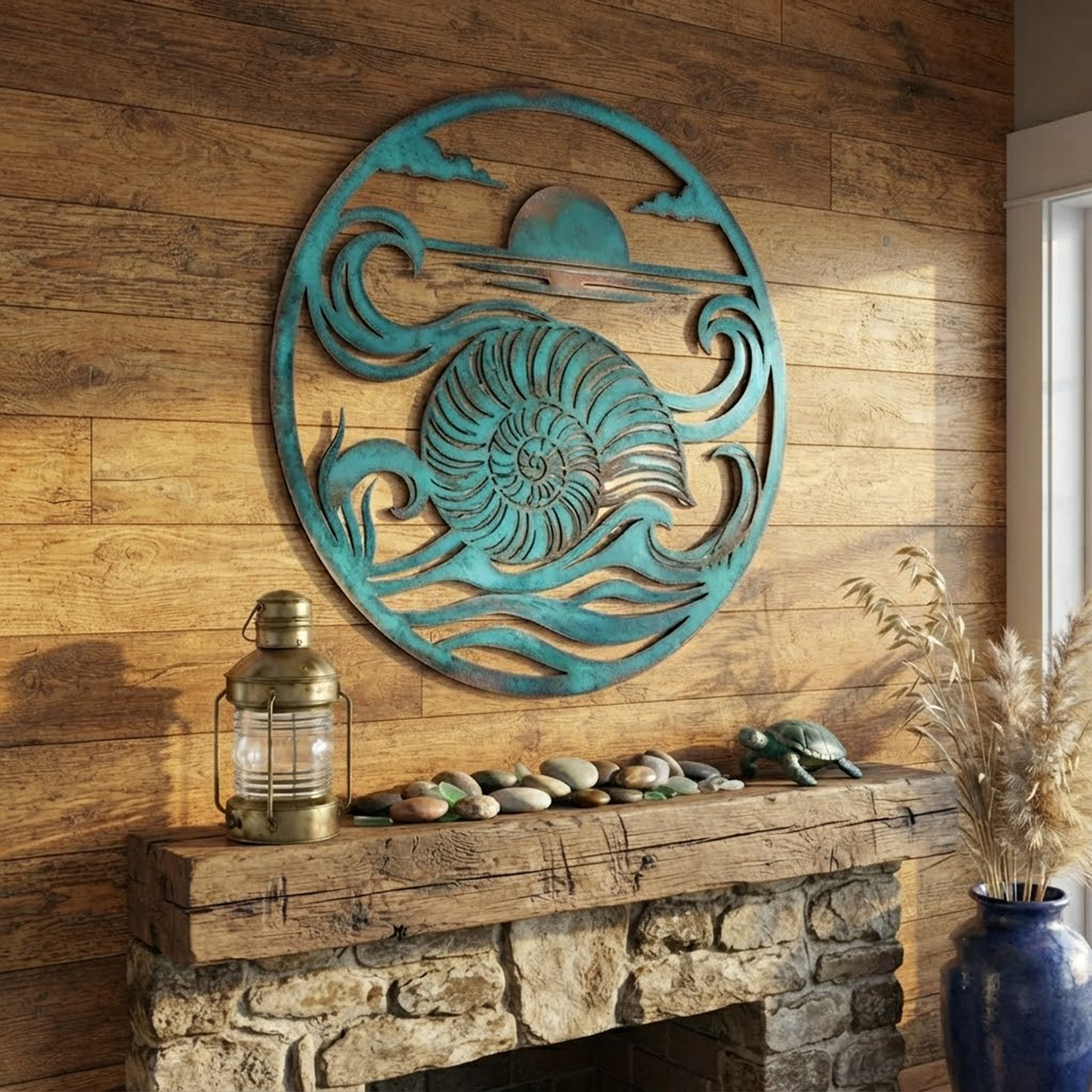 Nautilus Shell Metal Wall Art - product view 2