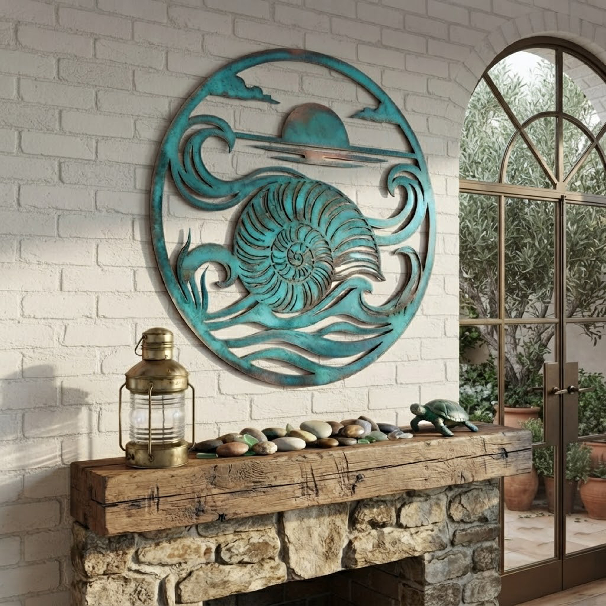 Nautilus Shell Metal Wall Art - product view 3