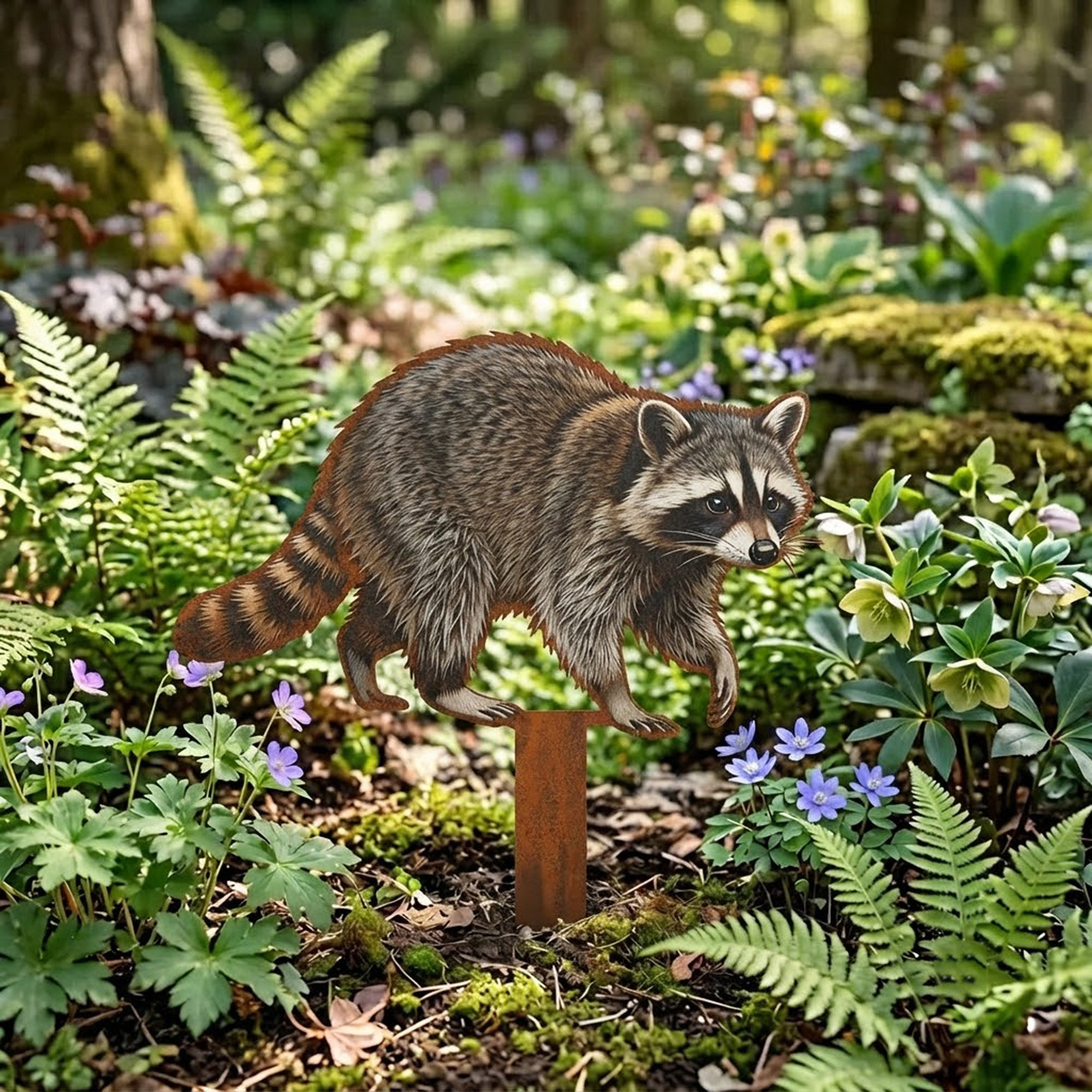 Raccoon Garden Stake