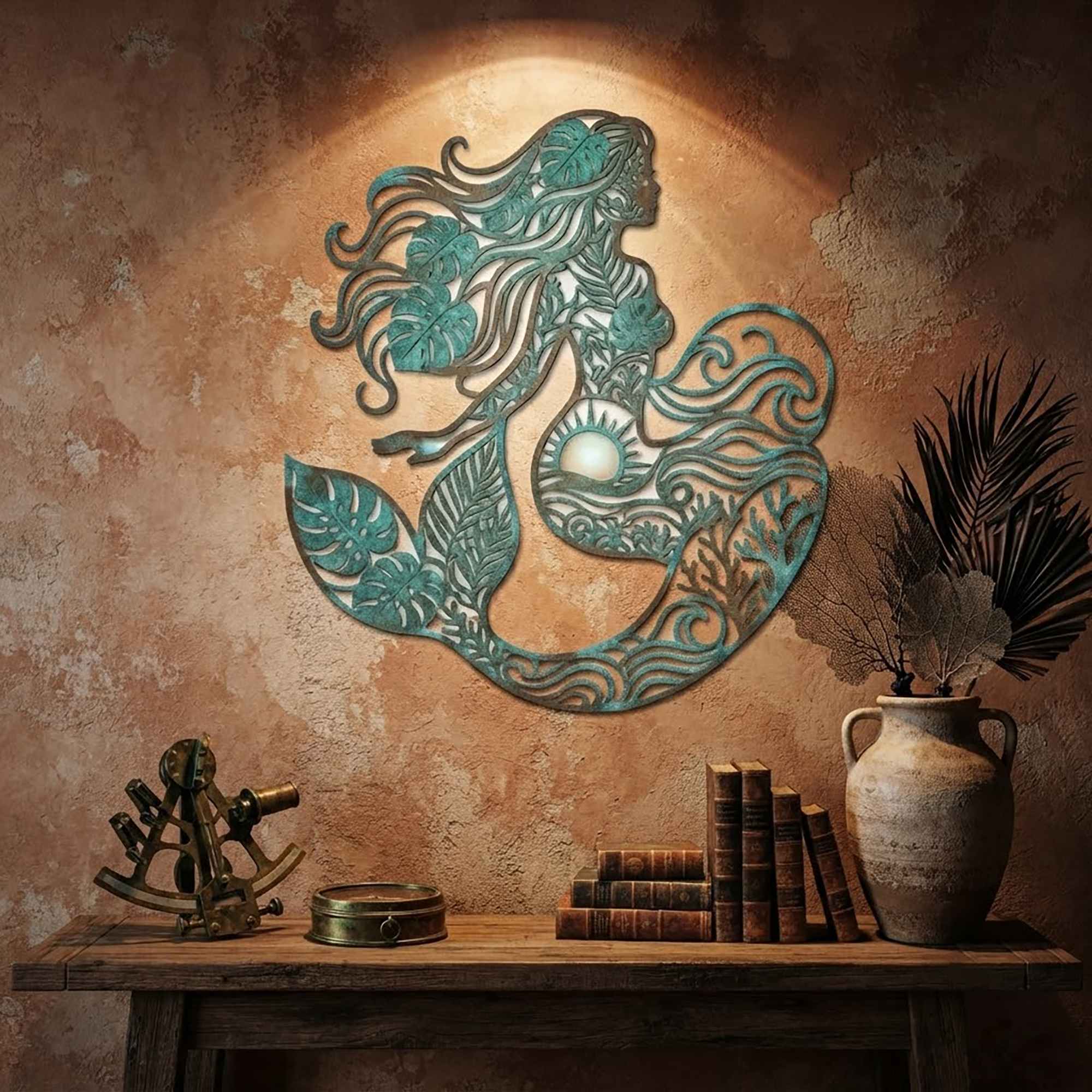 Mermaid Metal Wall Art - product view 2