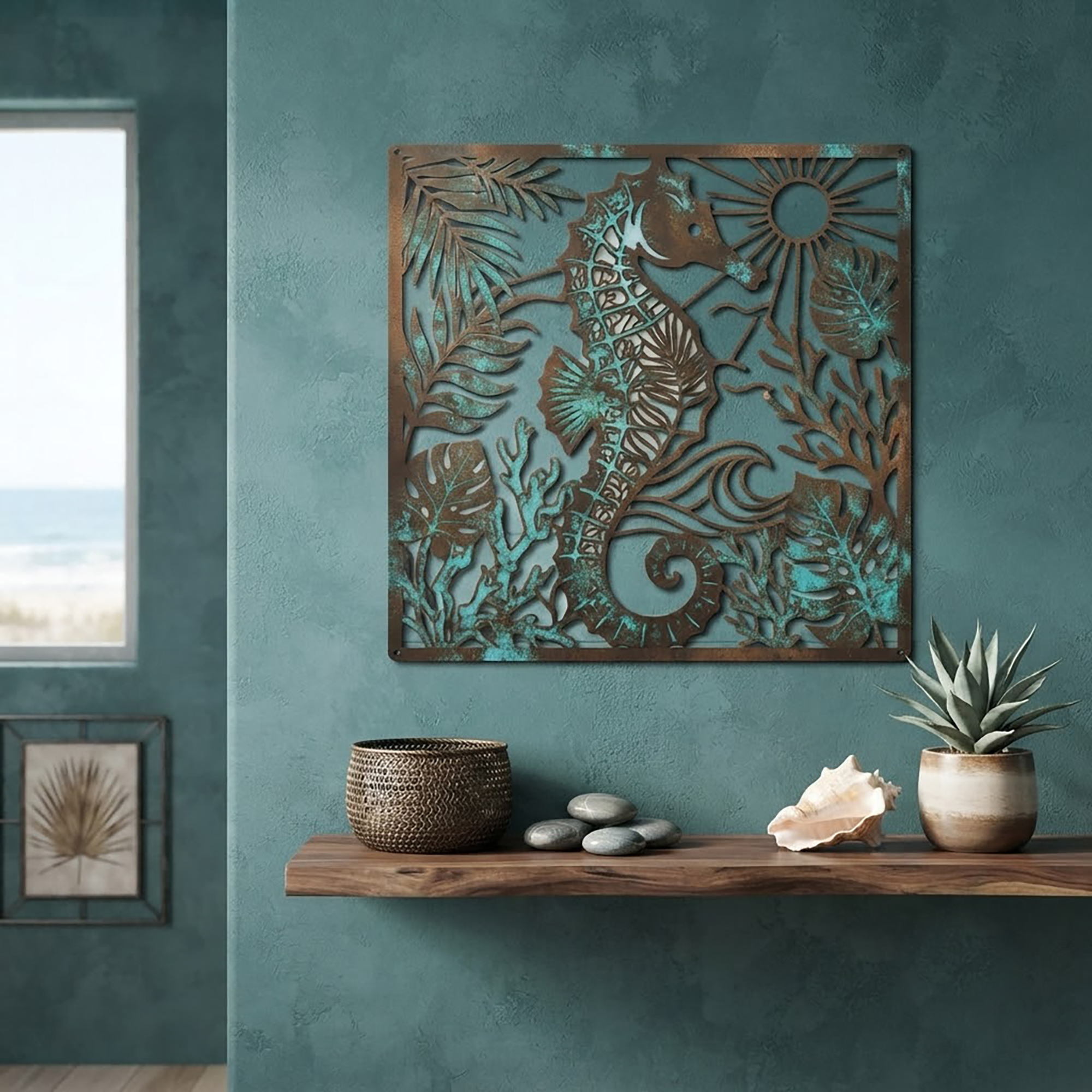Seahorse Metal Wall Art - product view 2
