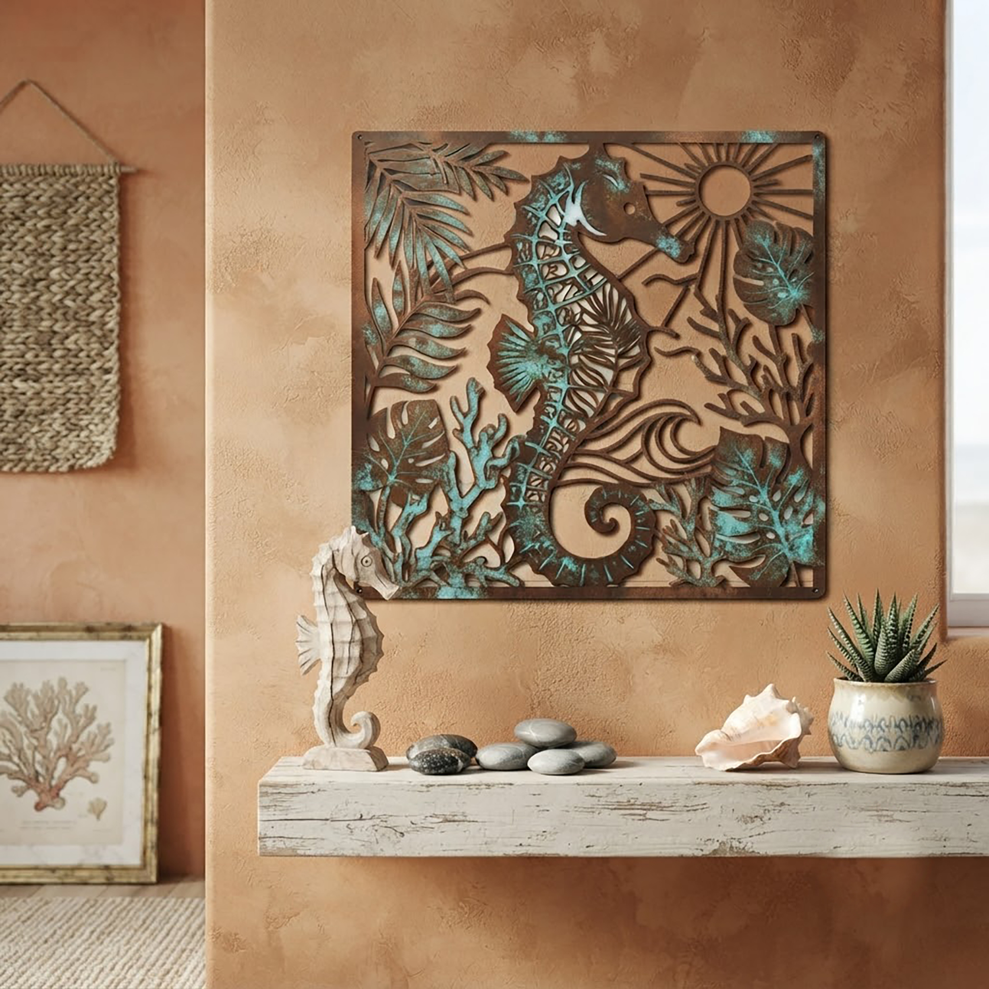 Seahorse Metal Wall Art - product view 3
