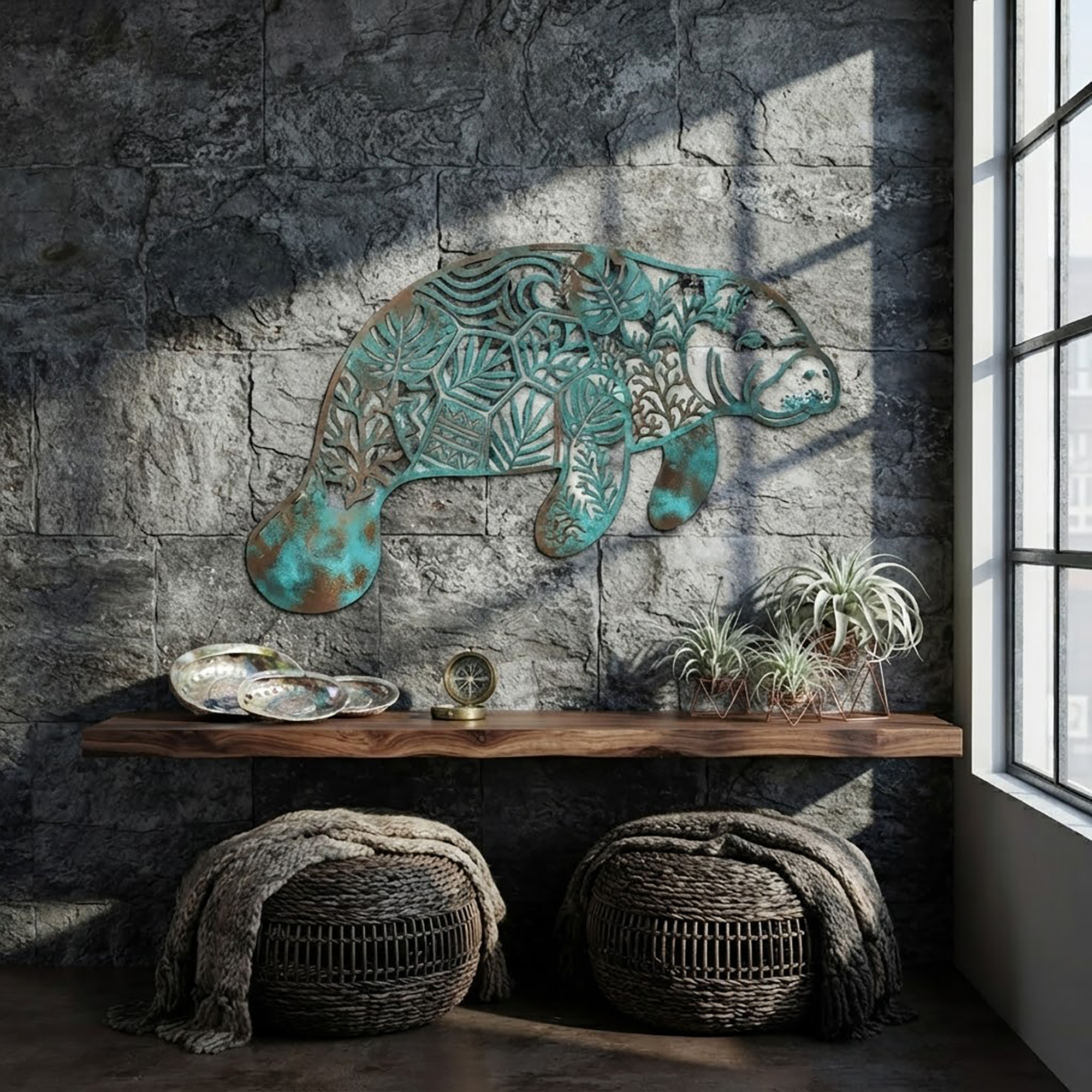 Manatee Metal Wall Art - product view 2