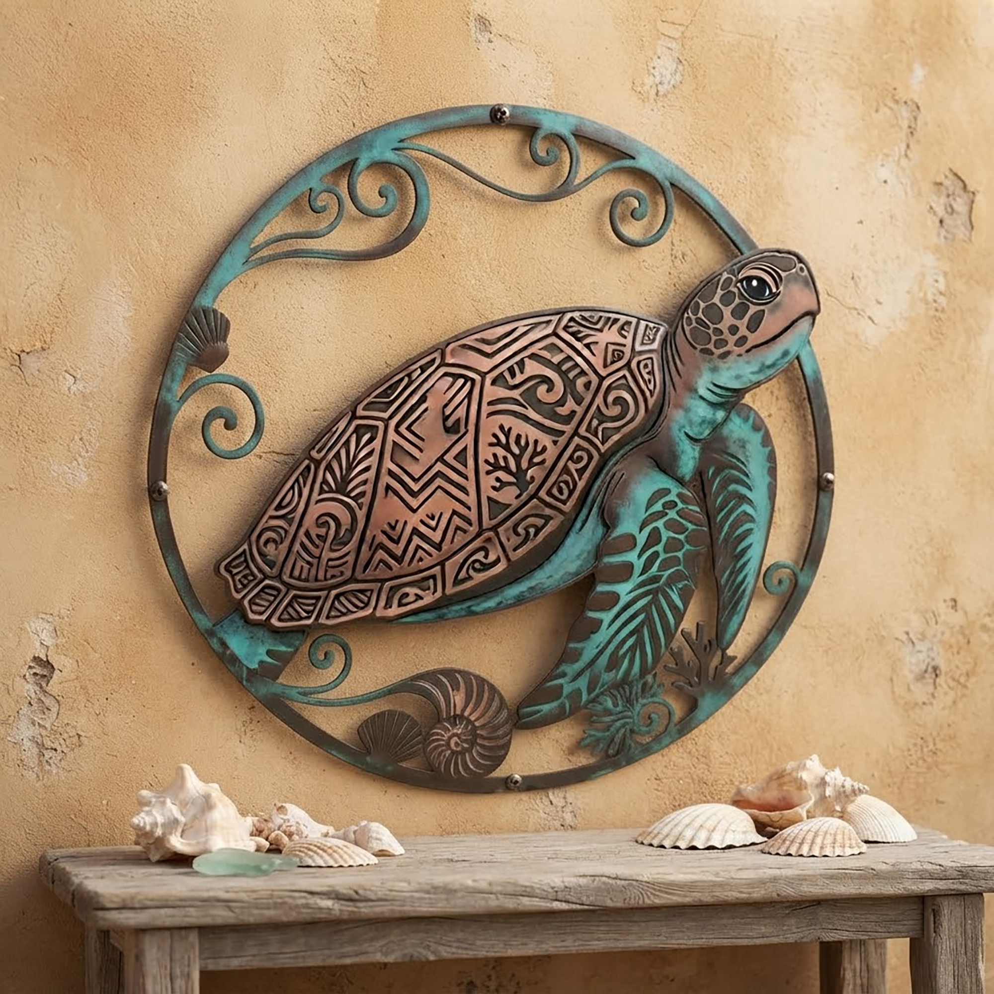 Sea Turtle Metal Wall Art - product view 3