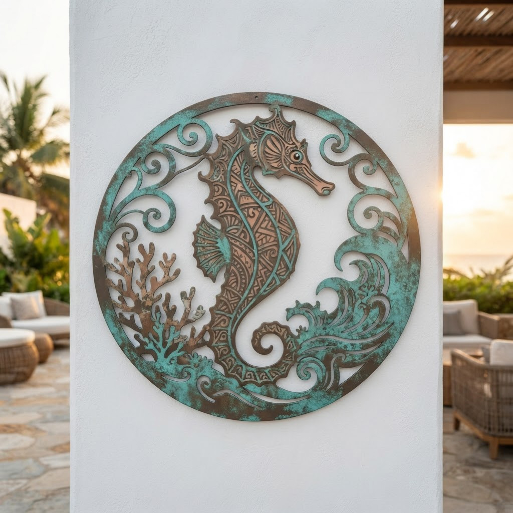 Seahorse Metal Wall Art
