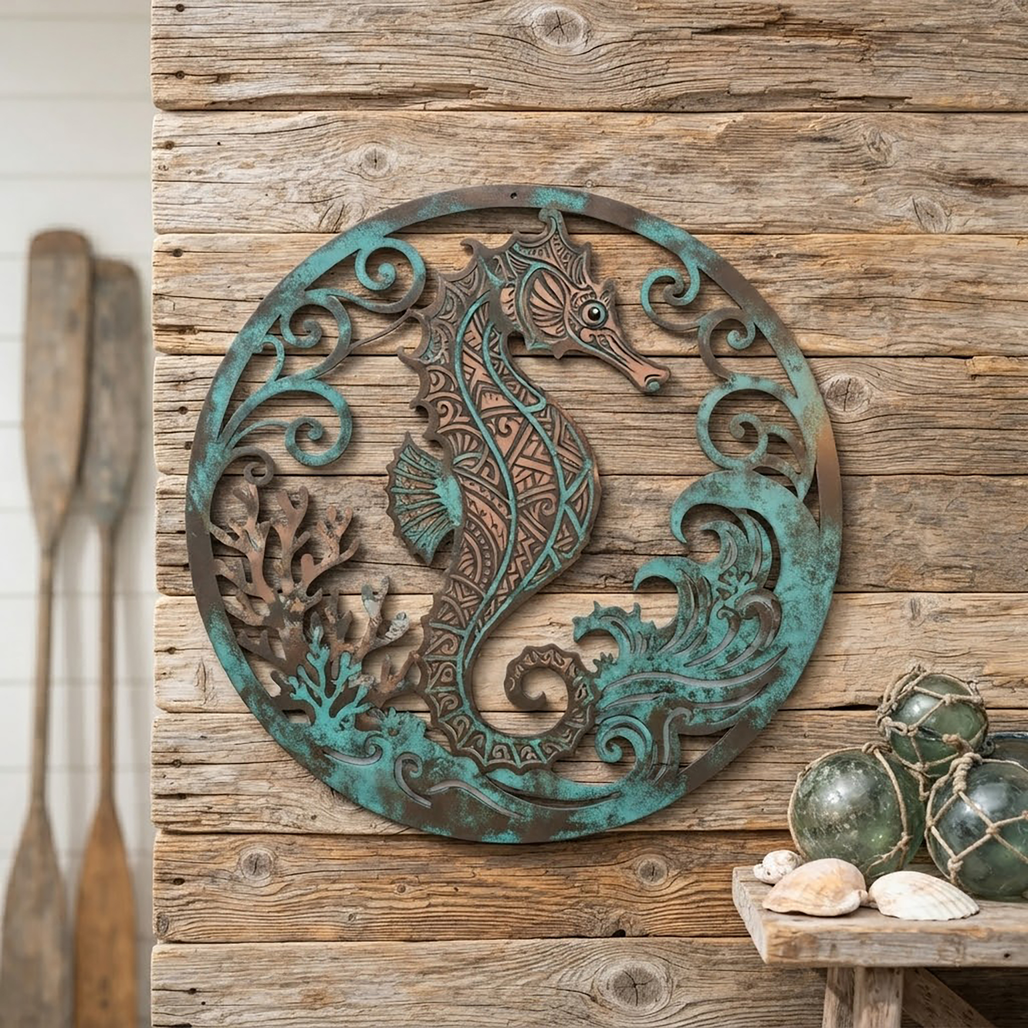 Seahorse Metal Wall Art - product view 2