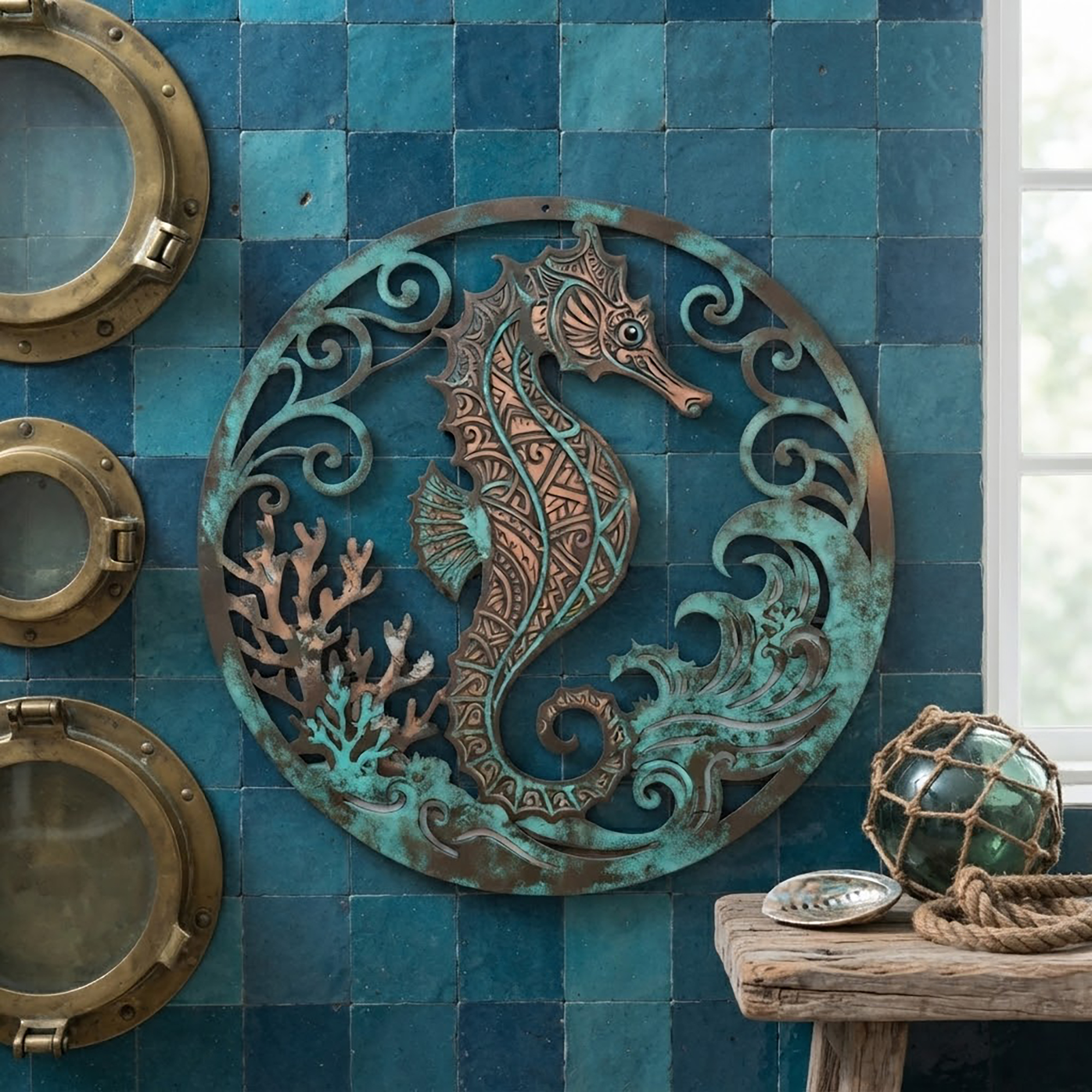 Seahorse Metal Wall Art - product view 3