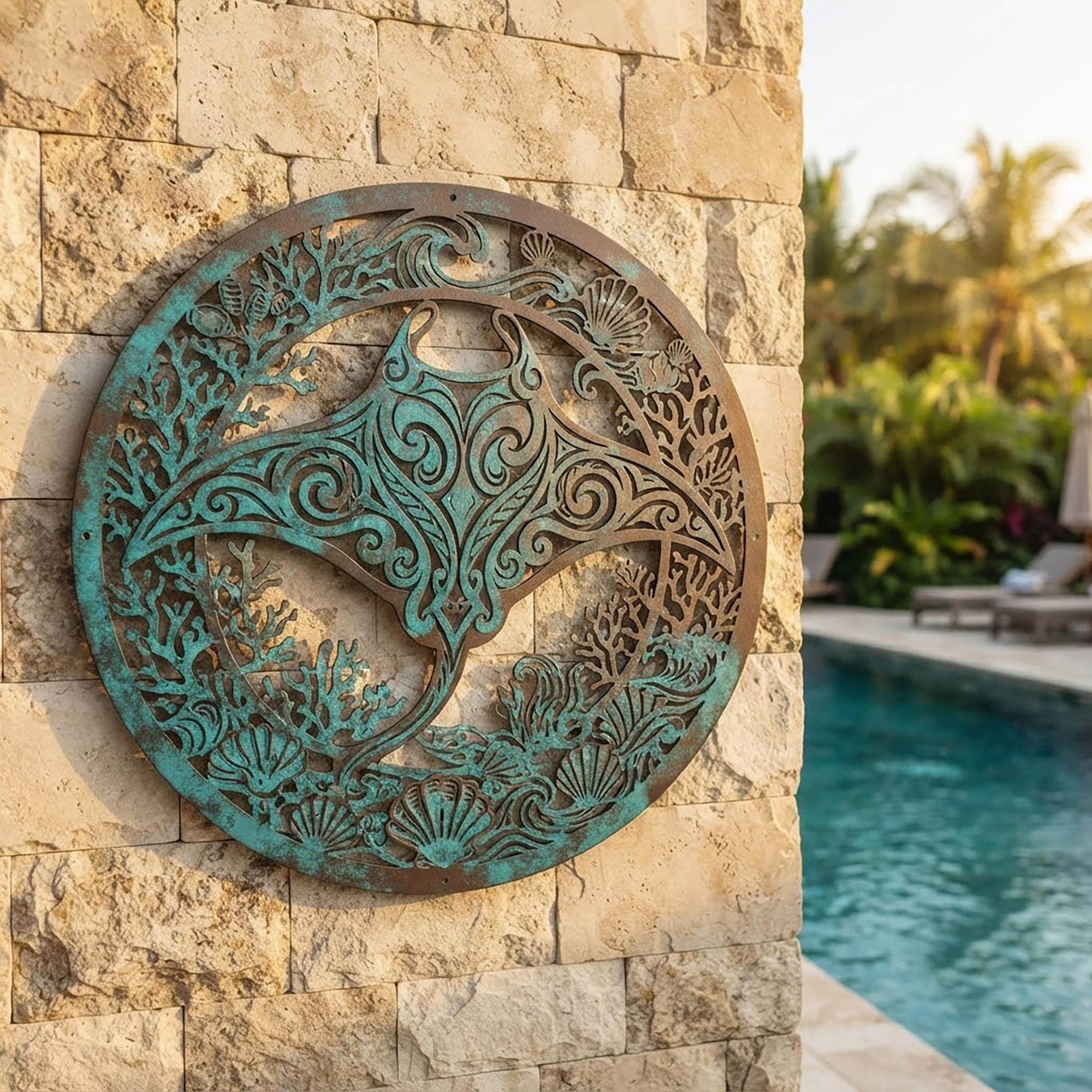 Manta Ray Metal Wall Art