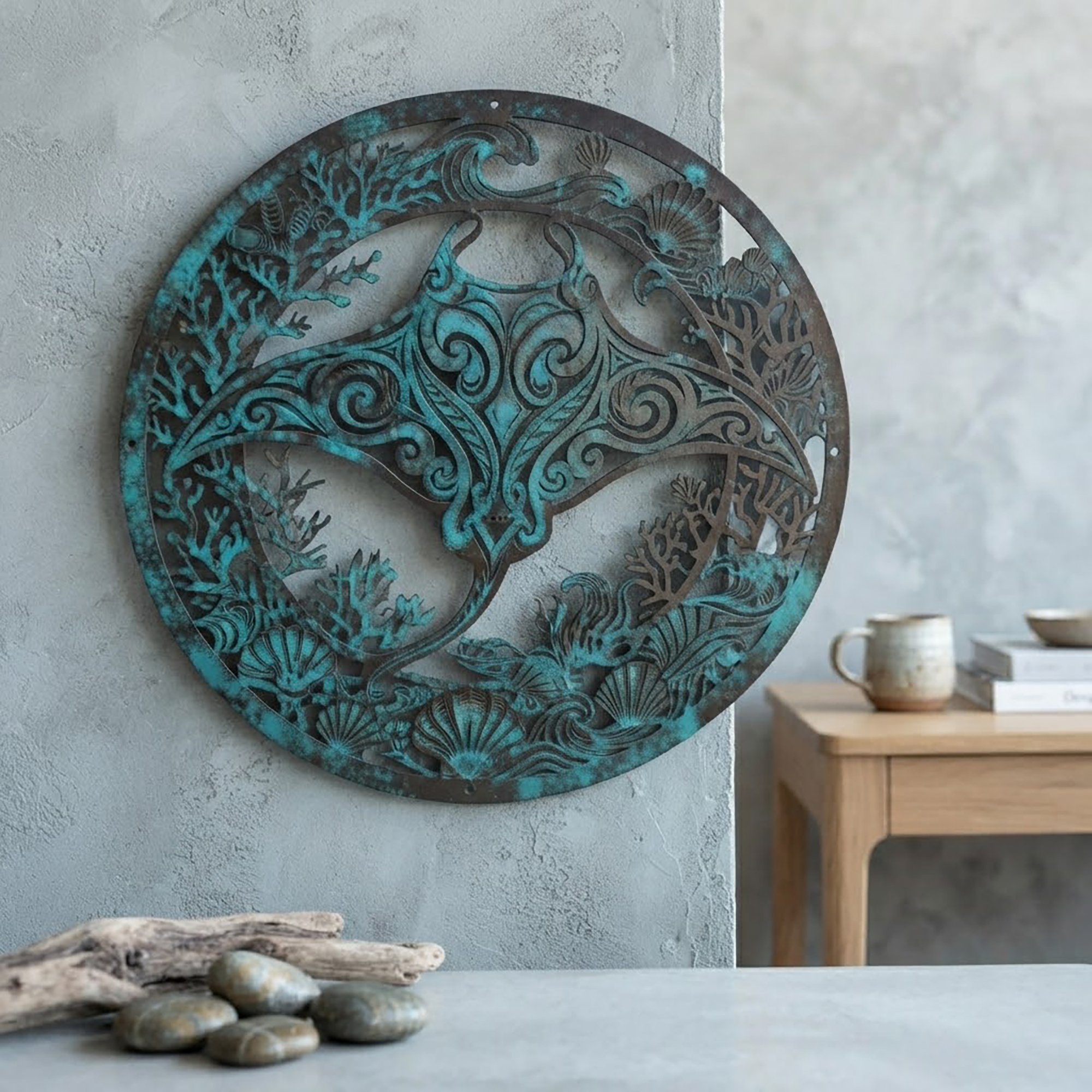 Manta Ray Metal Wall Art - product view 2
