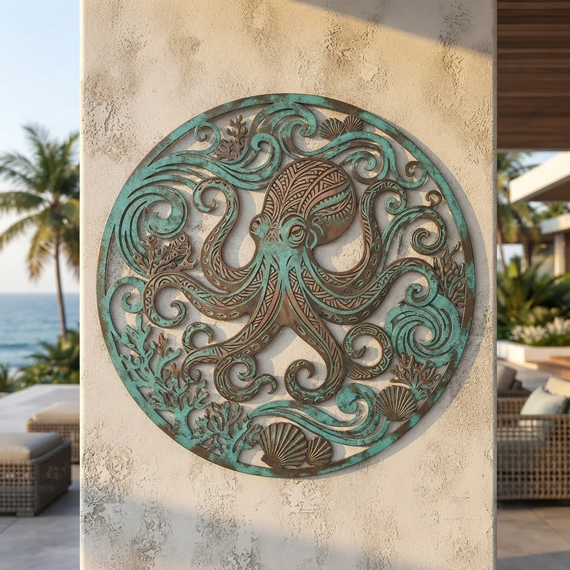 Octopus Metal Wall Art
