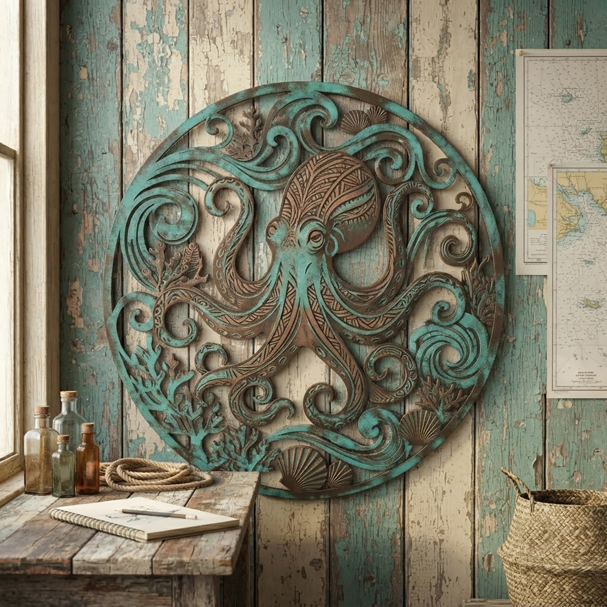 Octopus Metal Wall Art - product view 2