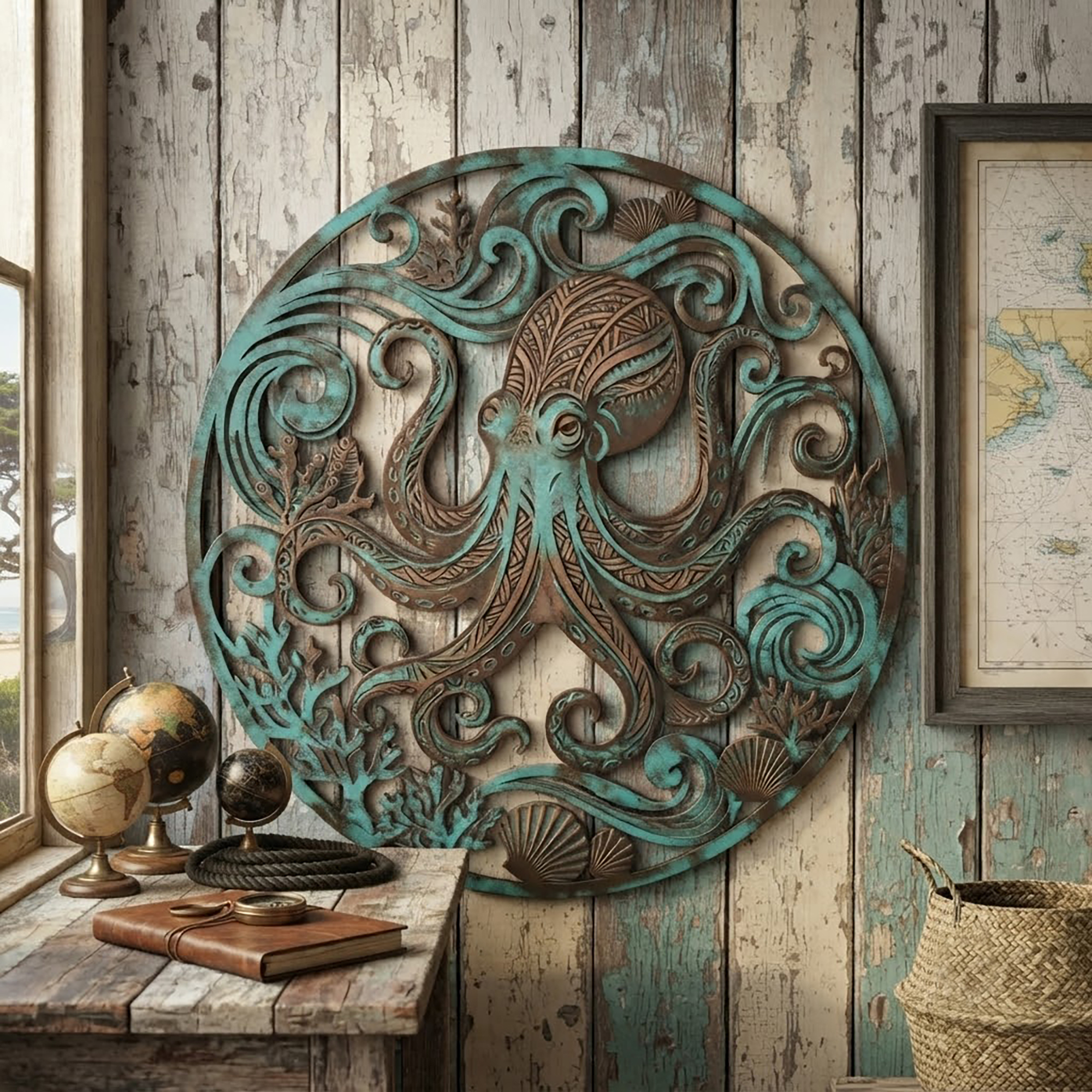 Octopus Metal Wall Art - product view 3