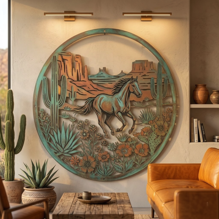Running Horse Metal Wall Art