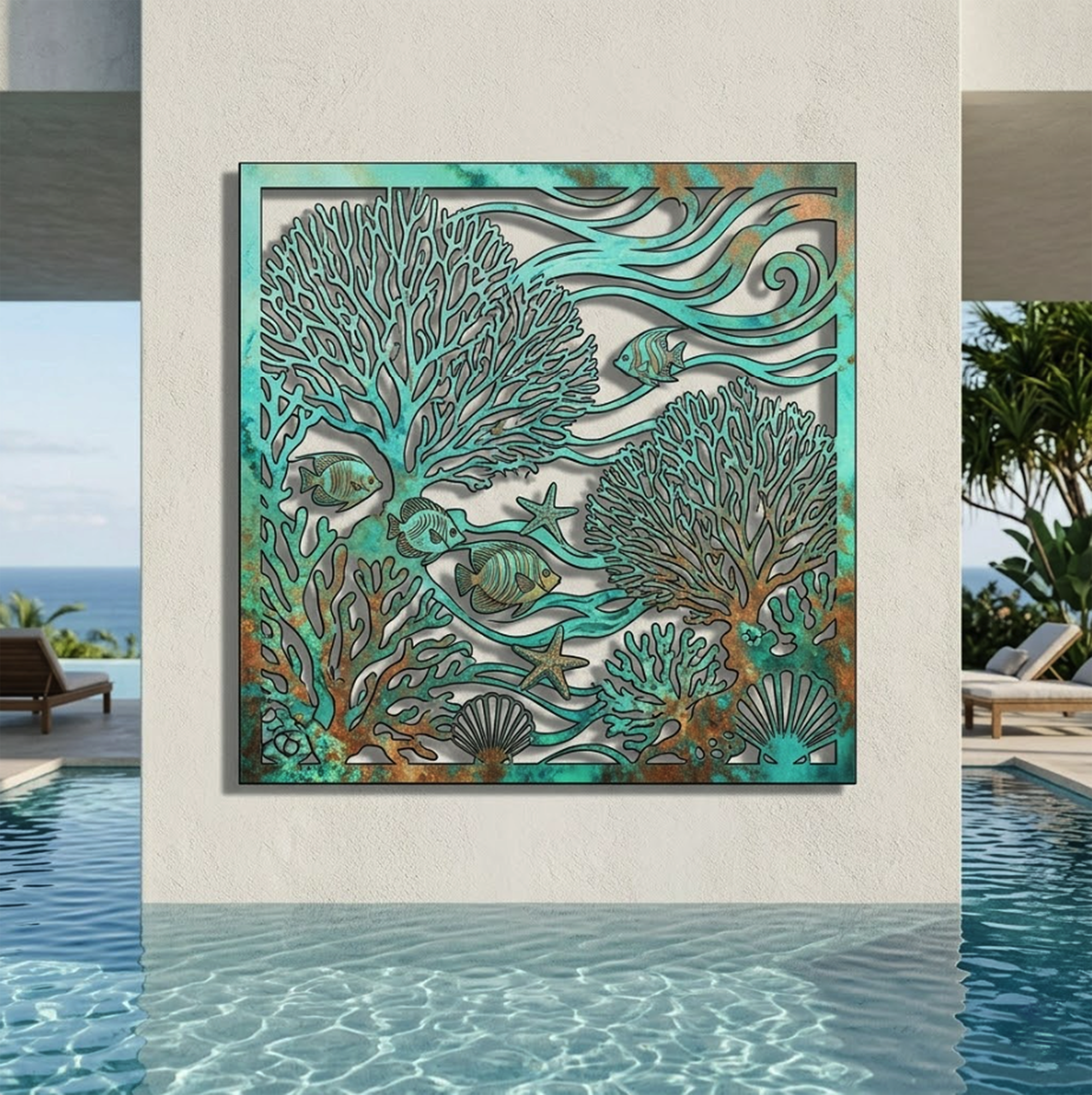 Coral Reef Metal Wall Art