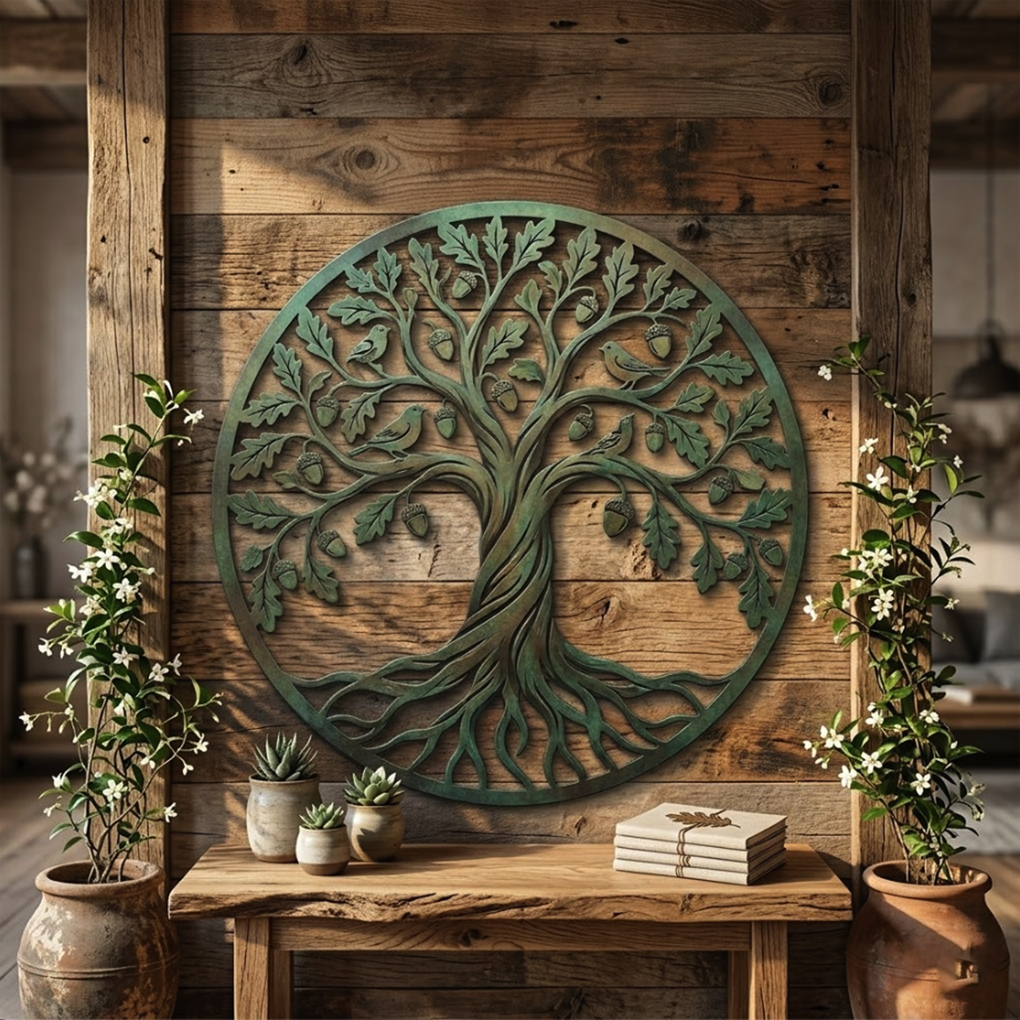 Oak Tree of Life Metal Wall Art - product view 2