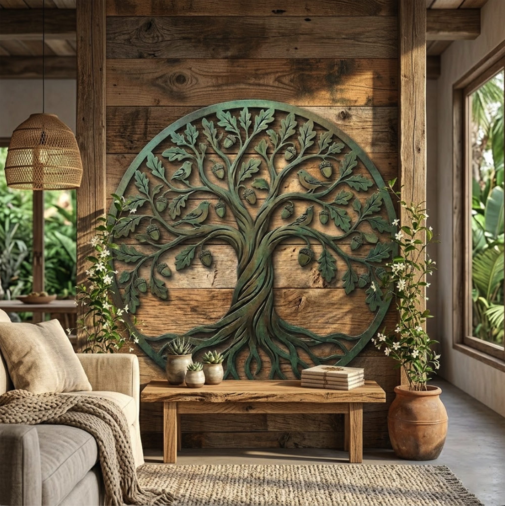 Oak Tree of Life Metal Wall Art - product view 3