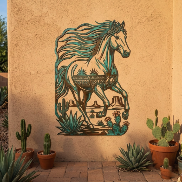 Southwestern Horse Metal Wall Art