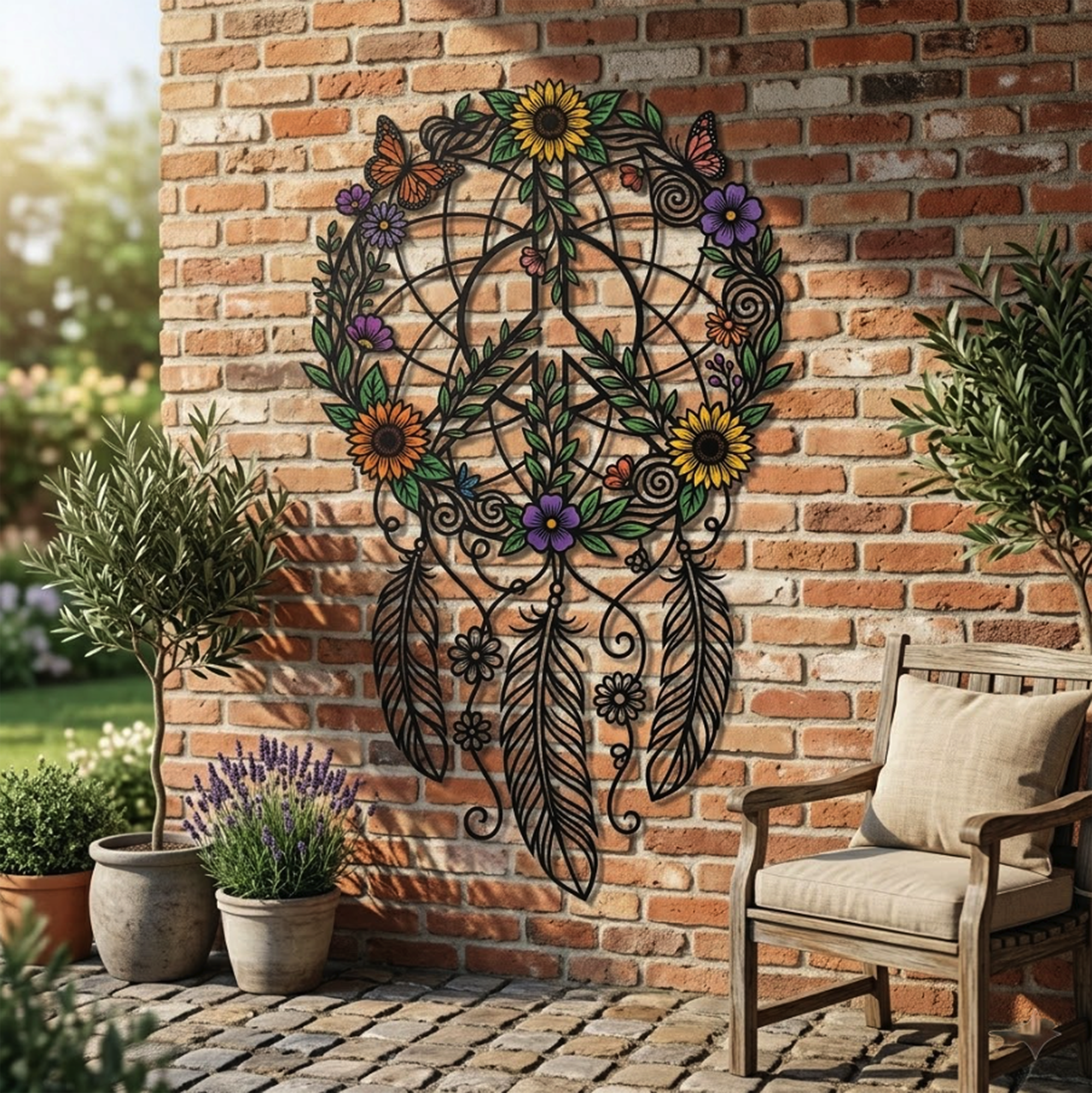 Peace Dreamcatcher Metal Wall Art - product view 2