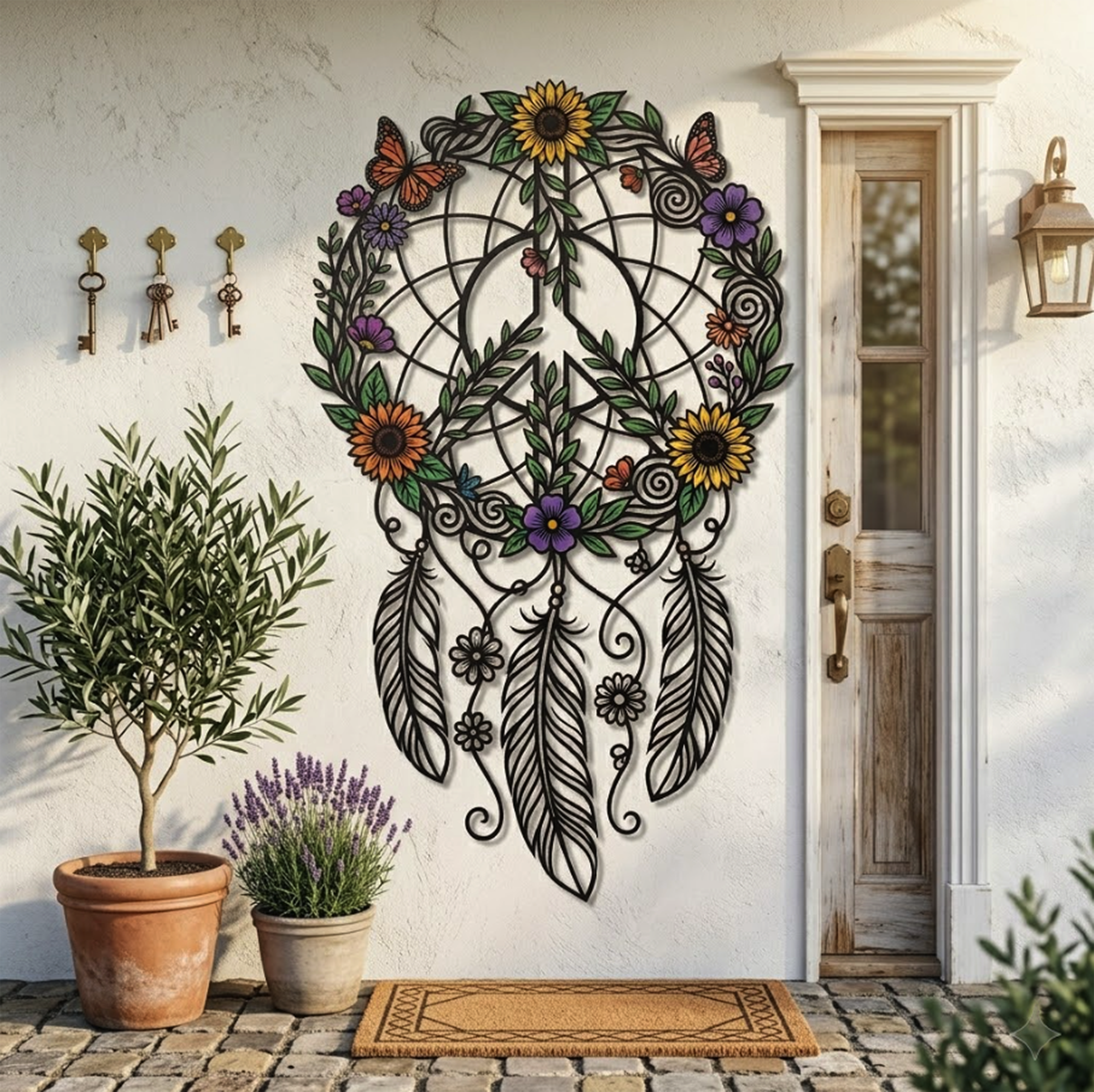 Peace Dreamcatcher Metal Wall Art - product view 3