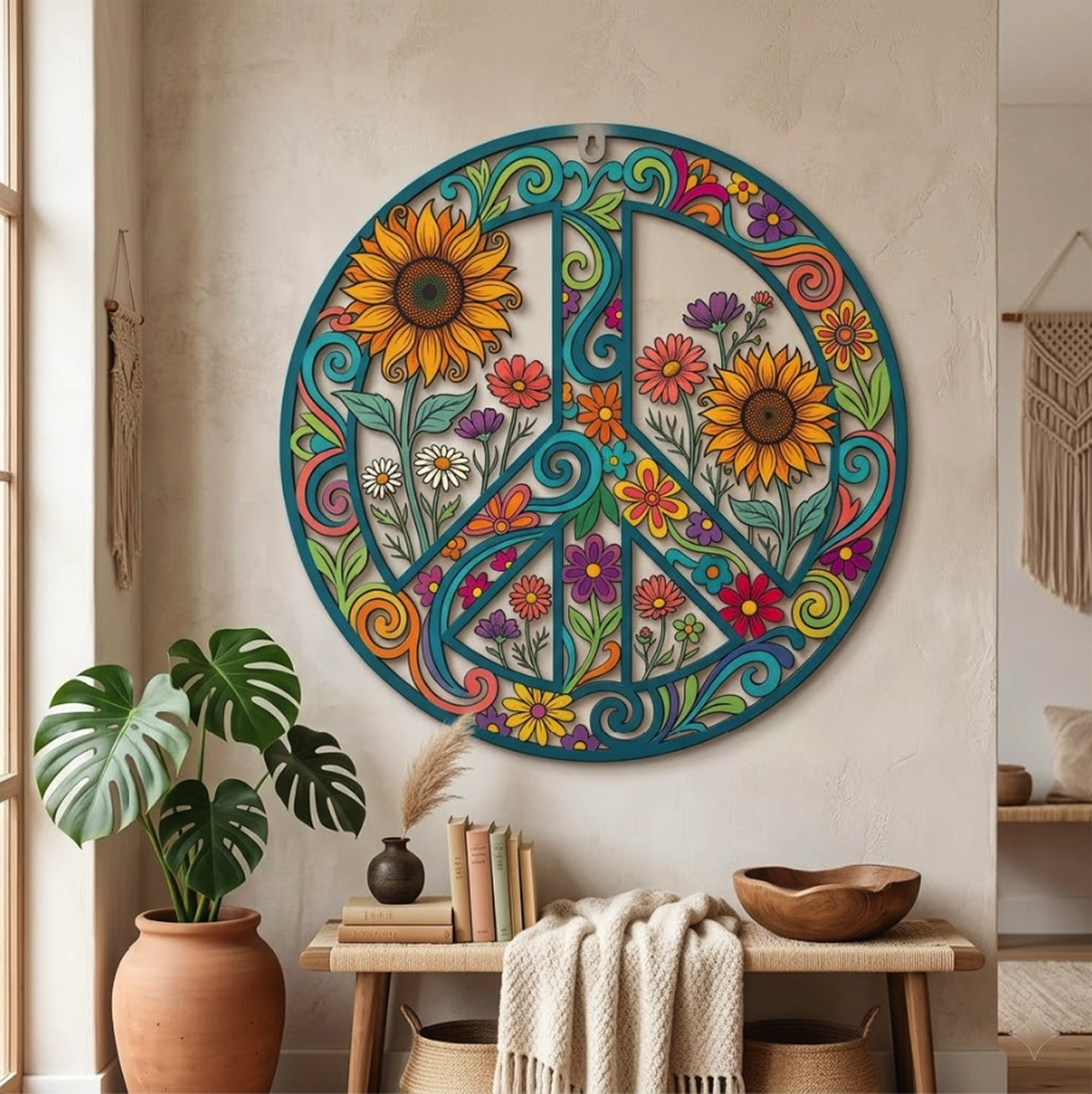 Peace Sign Metal Wall Art