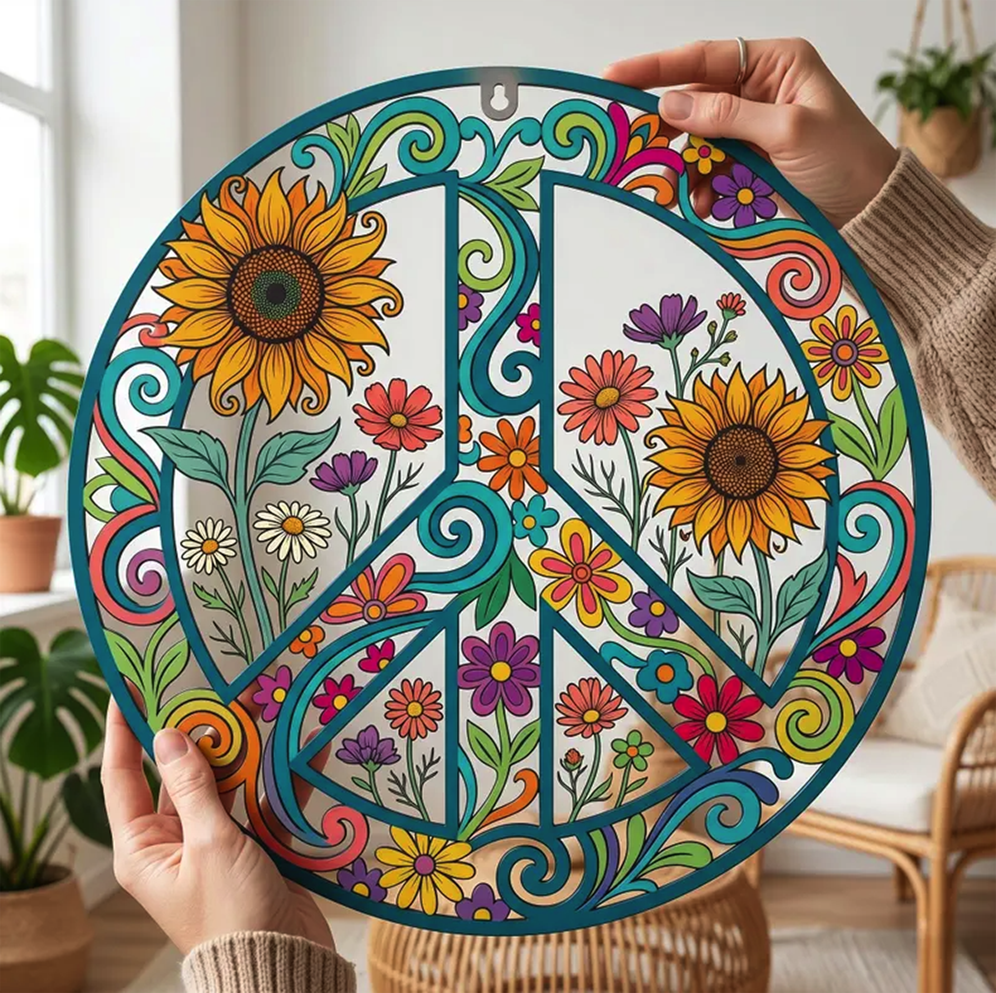 Peace Sign Metal Wall Art - product view 3