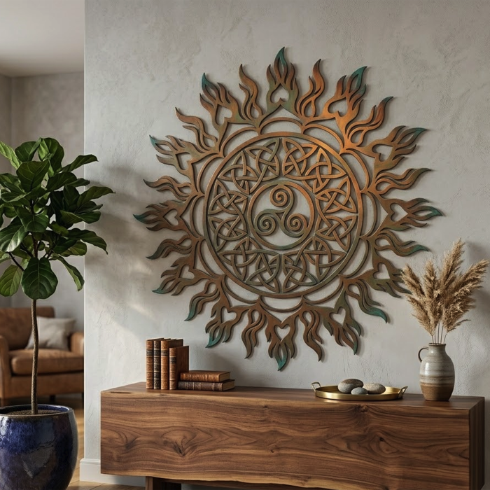 Celtic Sun Metal Wall Art