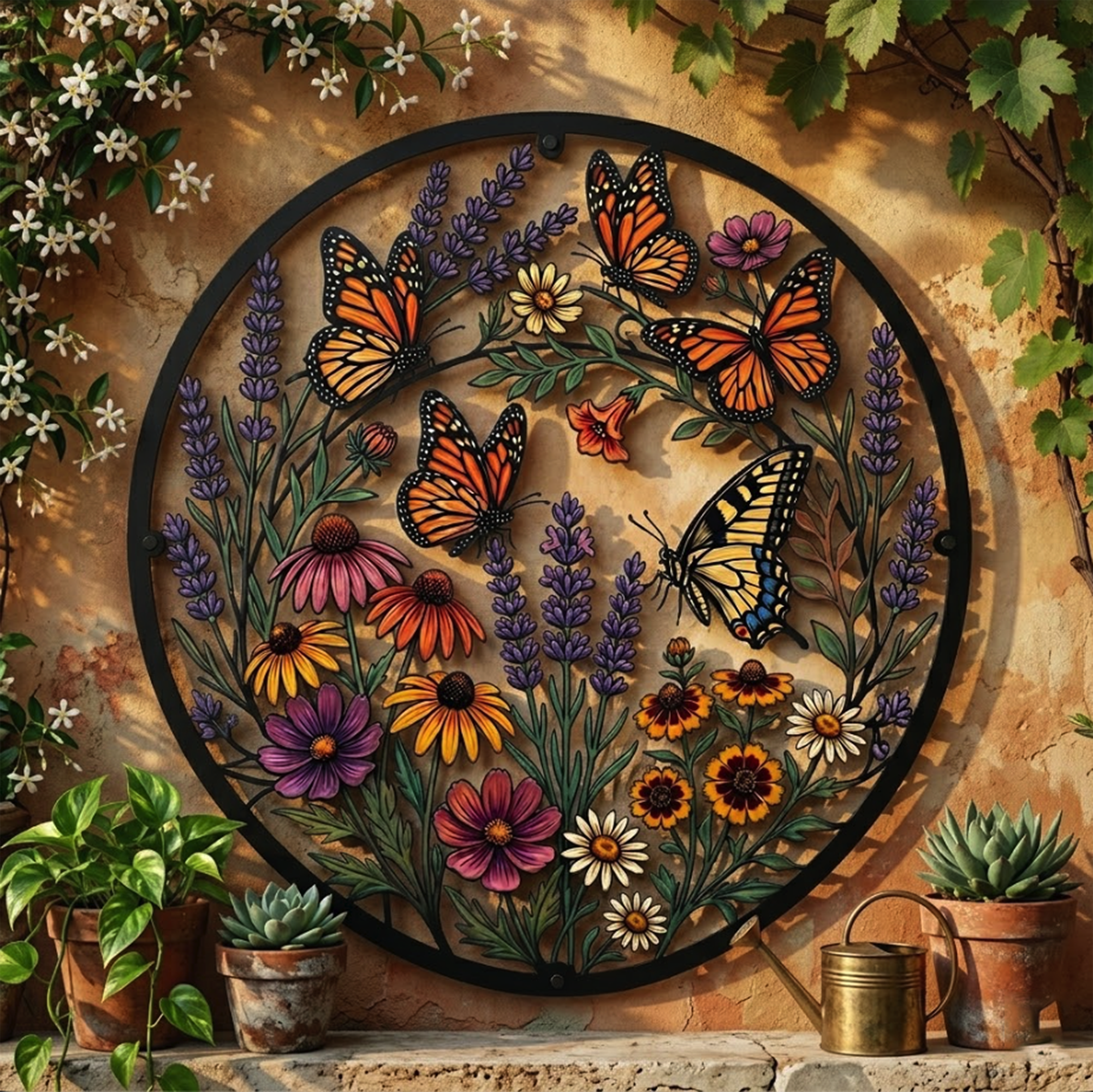 Butterfly Wildflower Metal Wall Art - product view 3