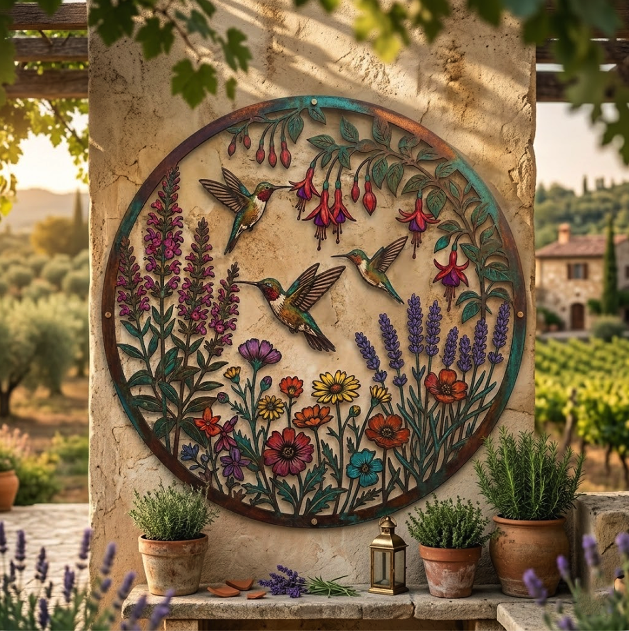 Hummingbird Metal Wall Art - product view 2