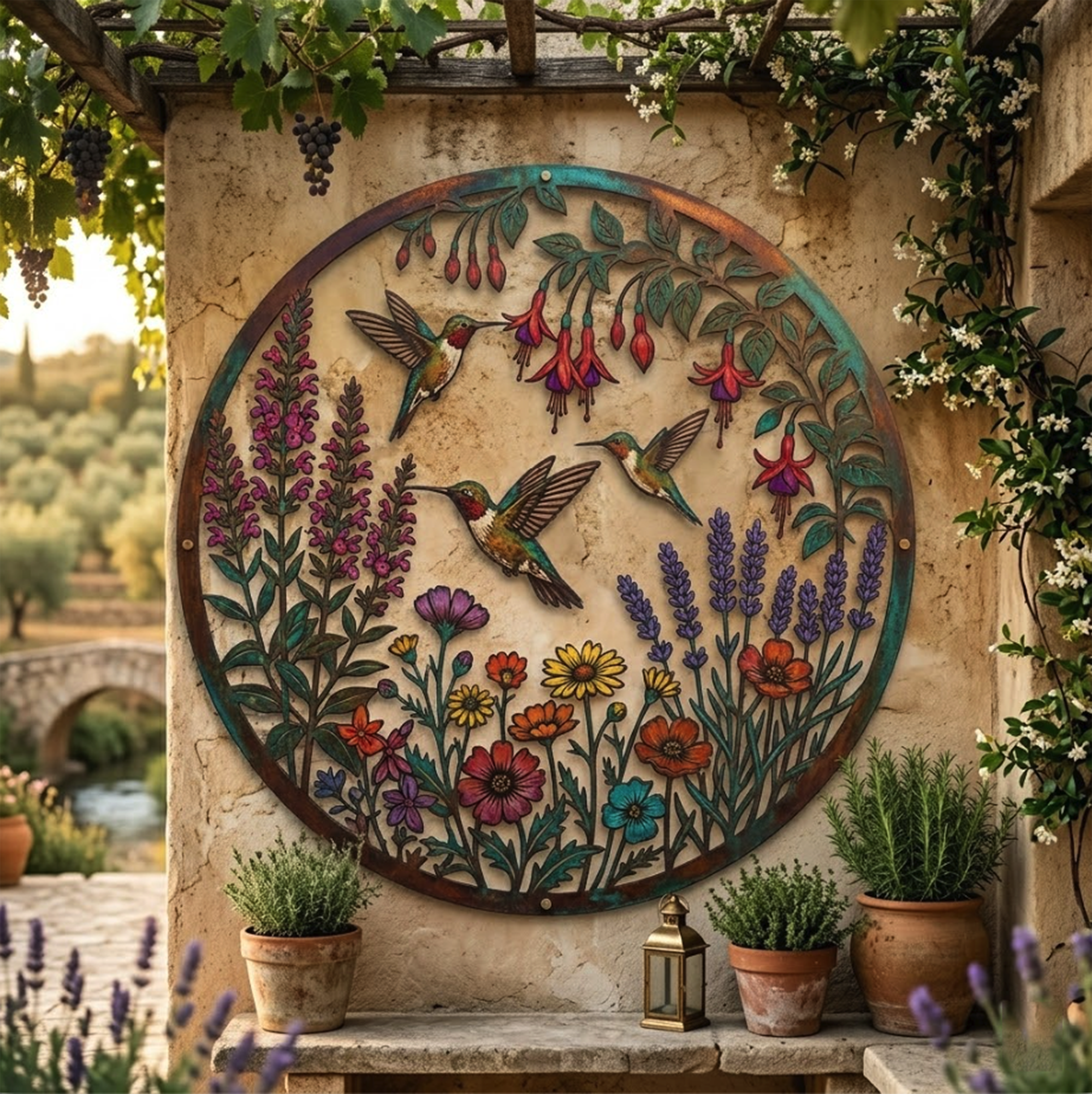 Hummingbird Metal Wall Art - product view 3