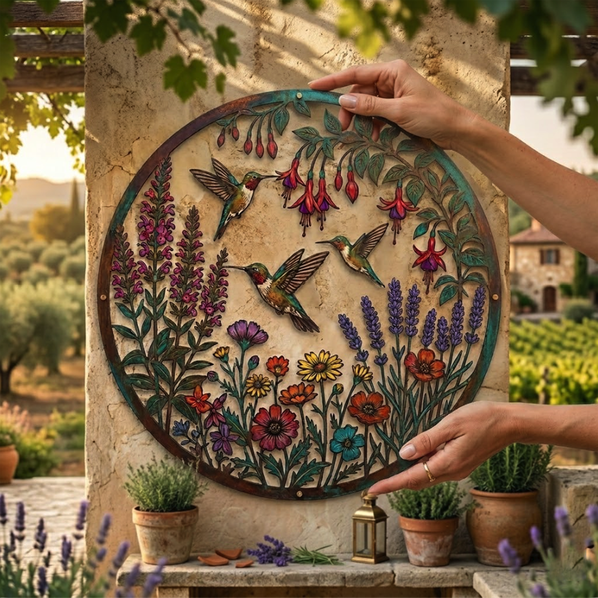 Hummingbird Metal Wall Art - product view 4