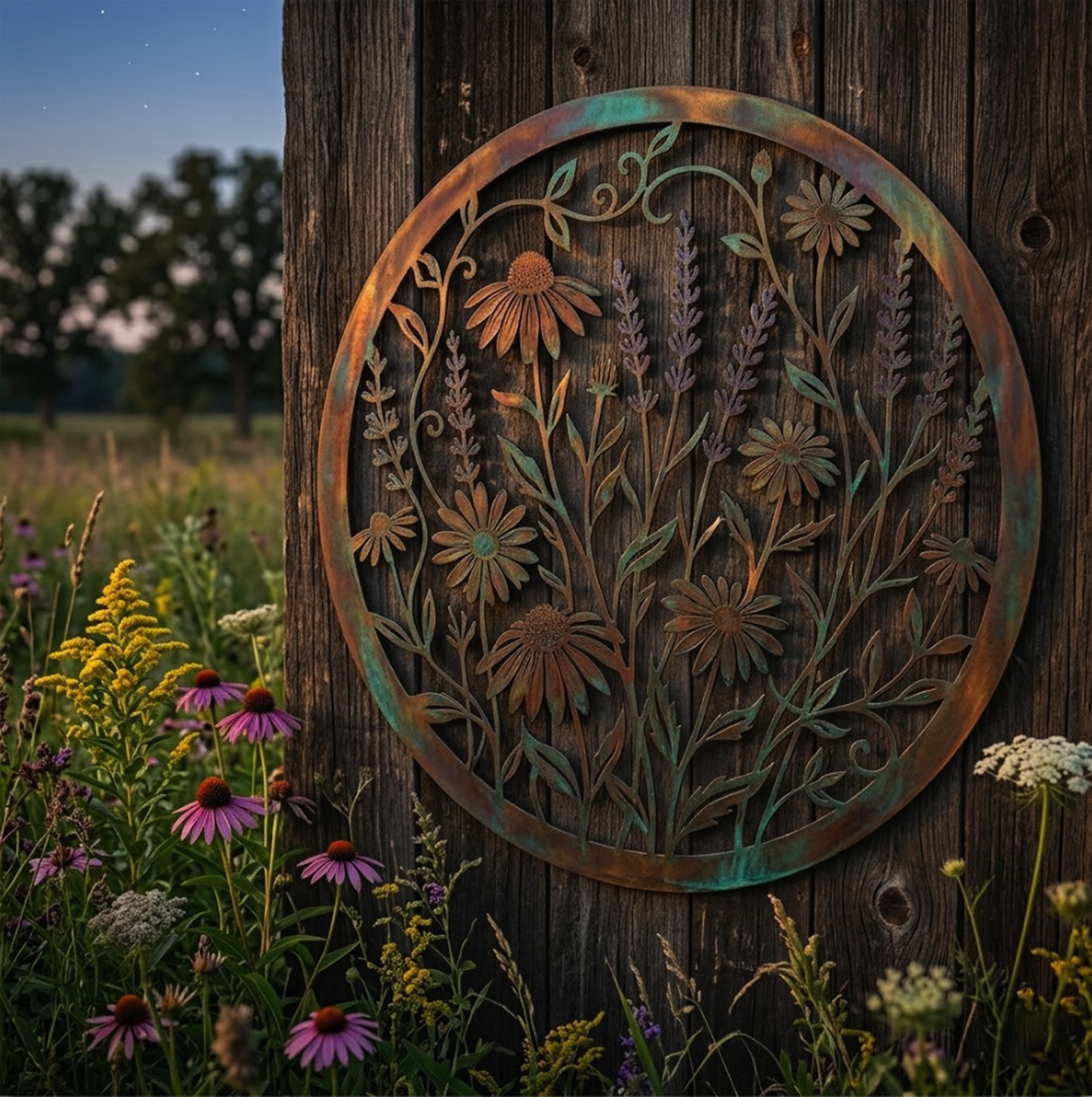 Wildflower Metal Wall Art - product view 2