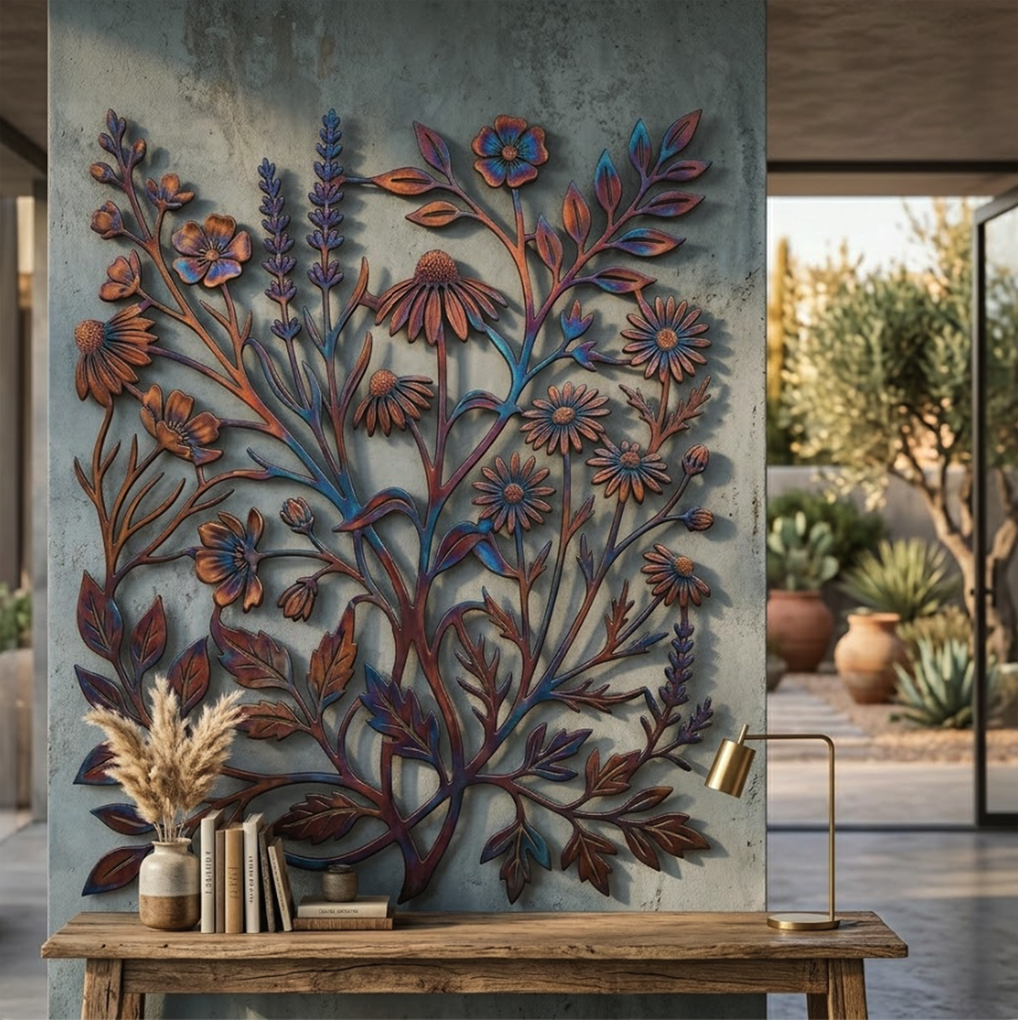 Wildflower Metal Wall Art - product view 2