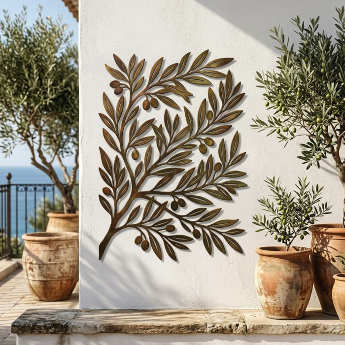 Olive Branch Metal Wall Art