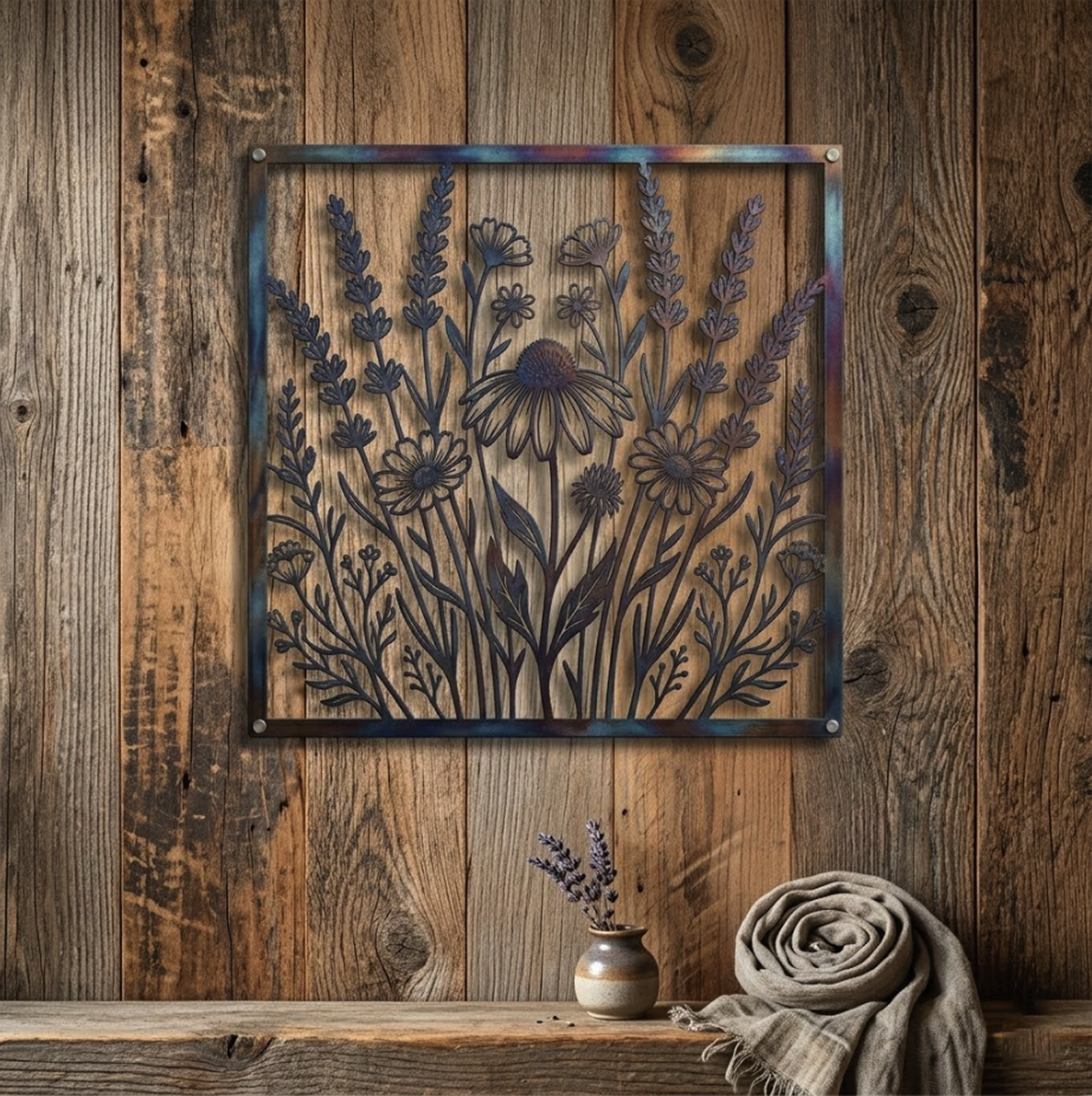 Wildflower Metal Wall Art - product view 2