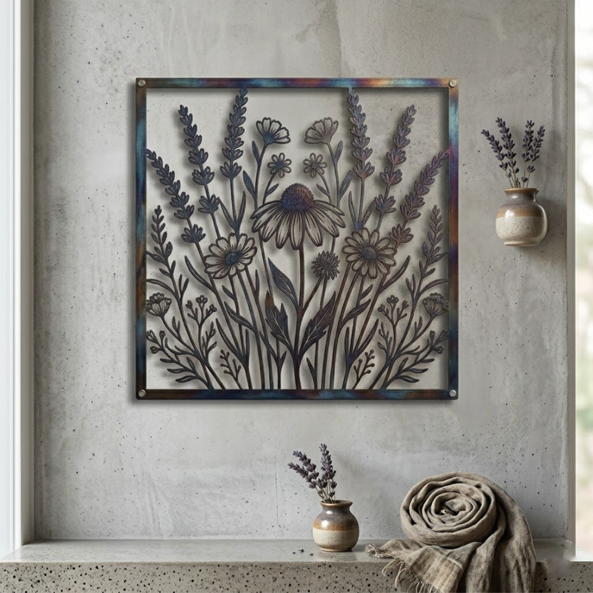 Wildflower Metal Wall Art - product view 3