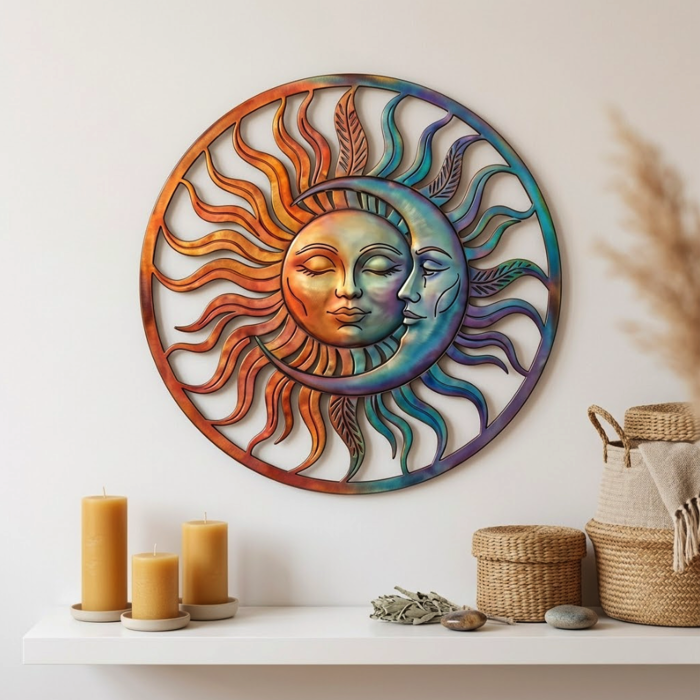 Sun and Moon Metal Wall Art