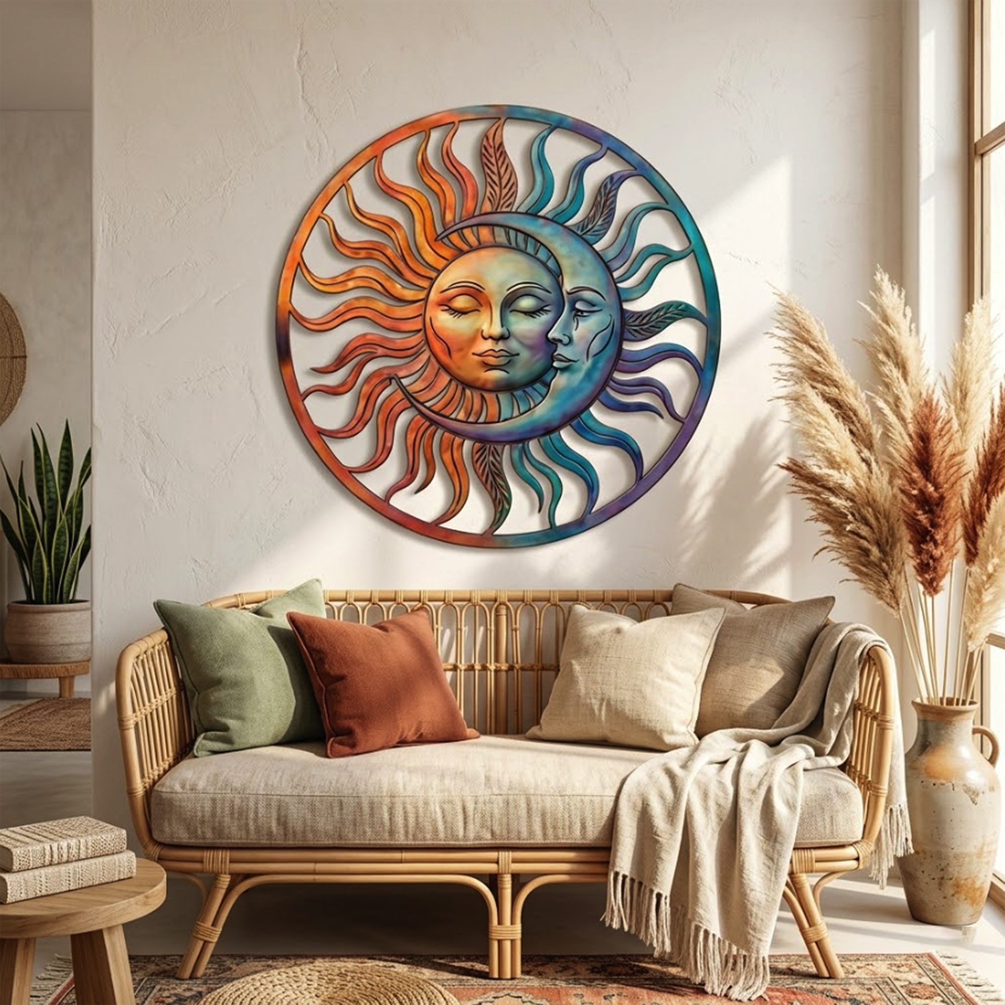 Sun and Moon Metal Wall Art - product view 2
